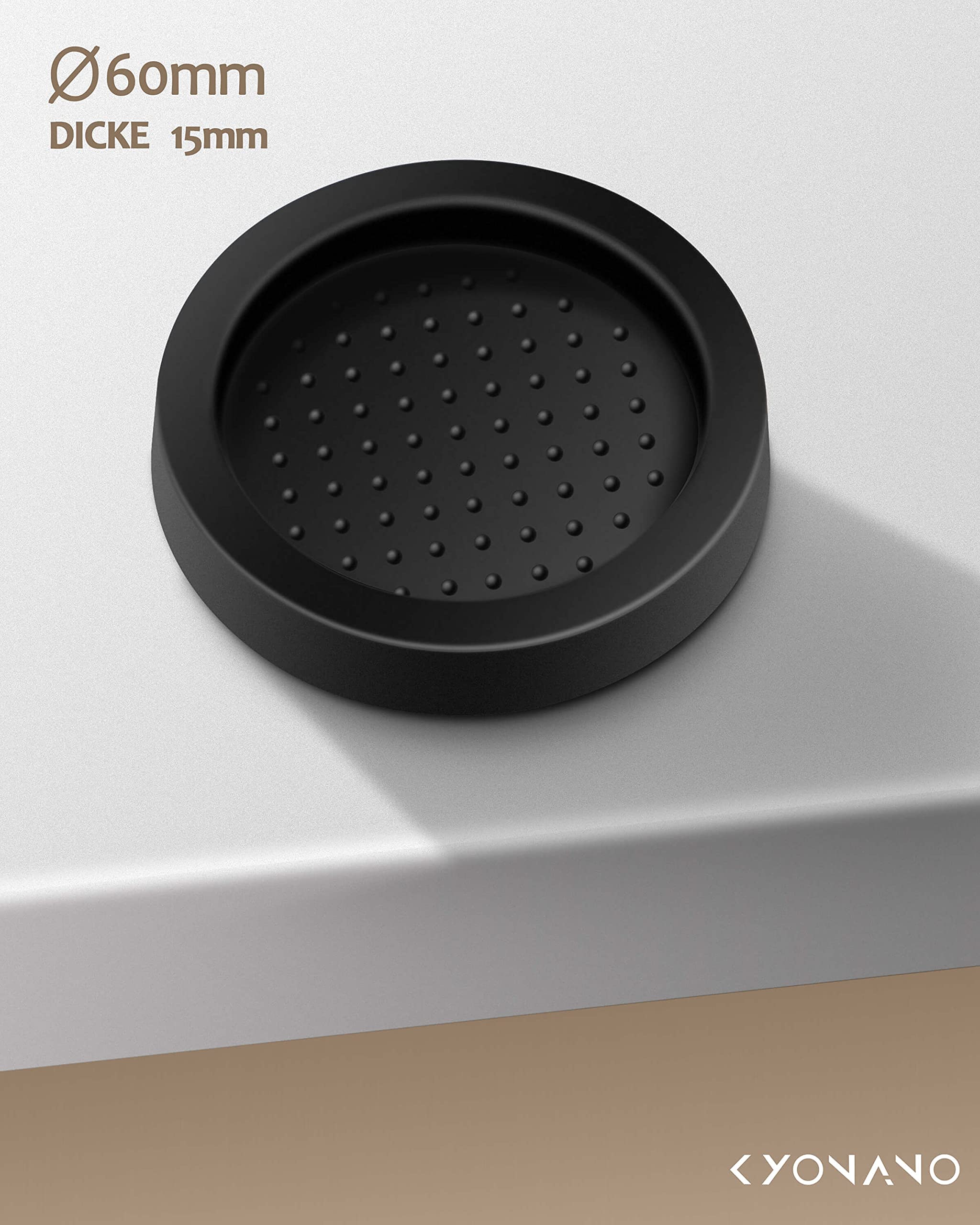 KYONANO Tappetino Angolare Per Pressino Caffè In Silicone Alimentare - 17,8x15,2cm - Antiscivolo E Resistente Al Calore Per Baristi - 3
