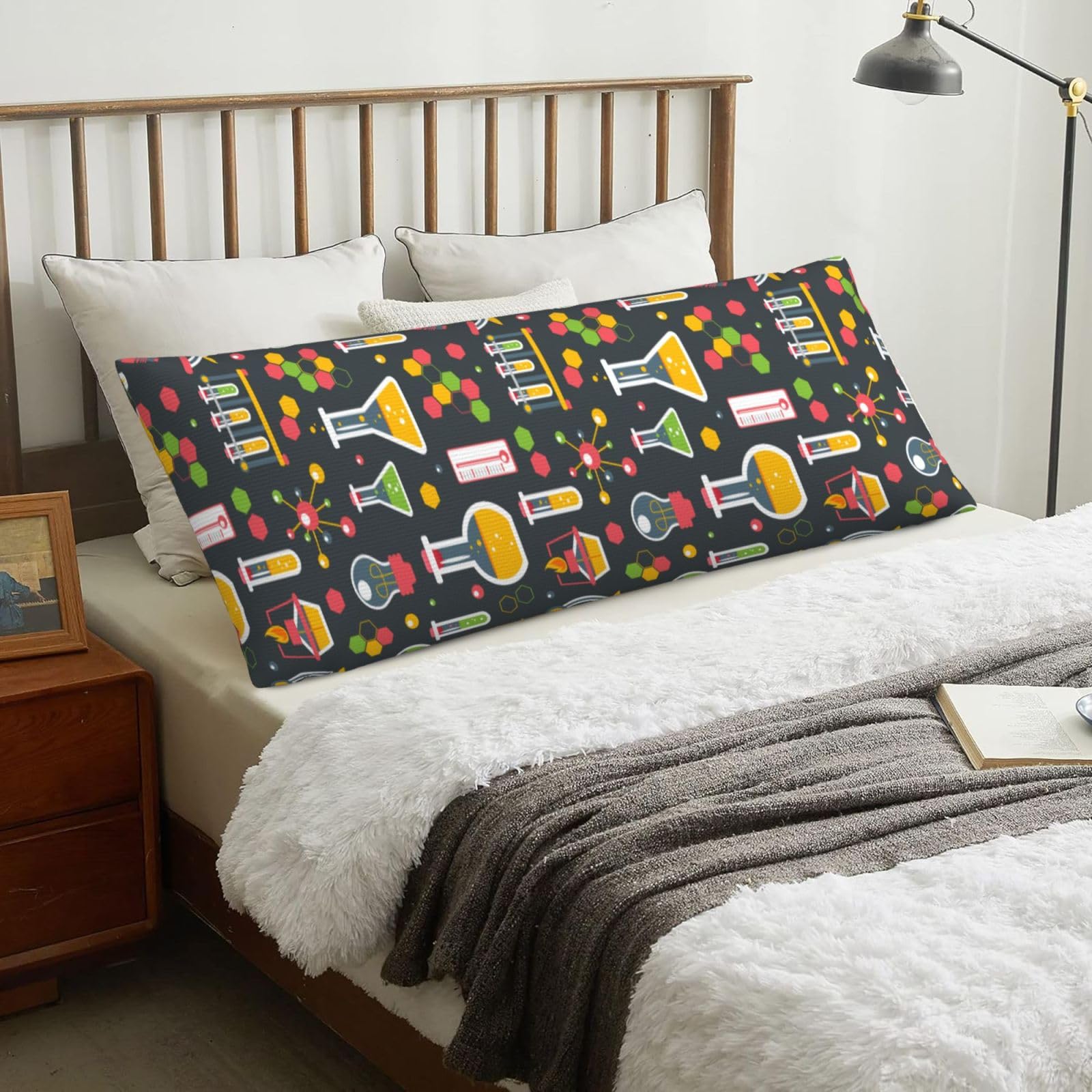 Chemistry Science, Body Pillow Cover with Zipper,Long Body Pillowcase 20 x 60 in