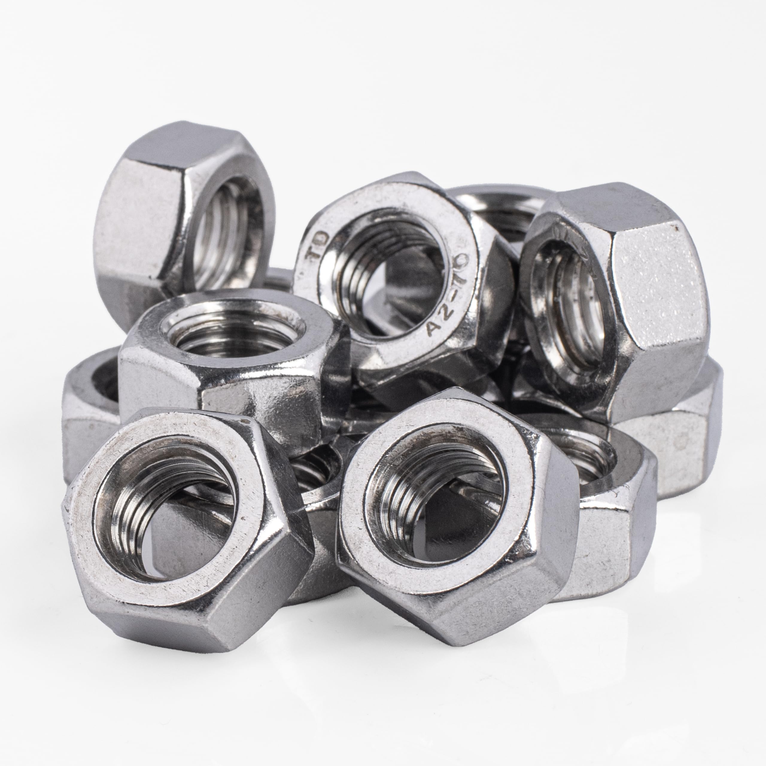 Topnorm24 - Sechskantmuttern Edelstahl M8 - (50 Stück) V2A DIN 934, hochwertige rostfreie Muttern für Schrauben & Unterlegscheiben & Gewindestangen