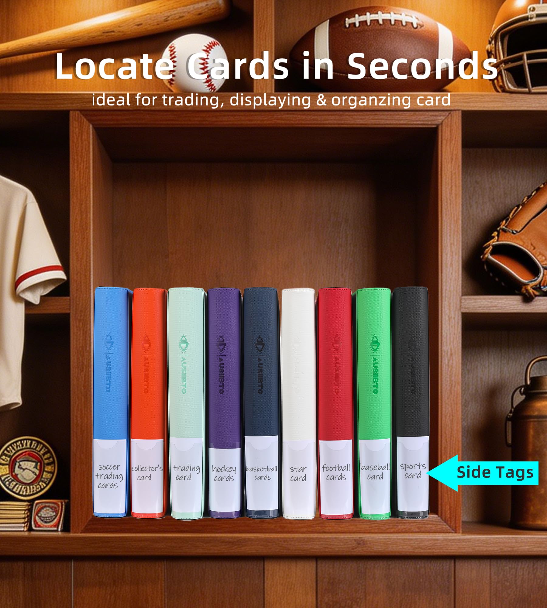 Carpeta de tarjetas de 16 bolsillos, 1408 fundas de carga lateral, álbum de tarjetas de gran capacidad para béisbol, fútbol, tarjetas de intercambio de tamaño estándar (blanco)