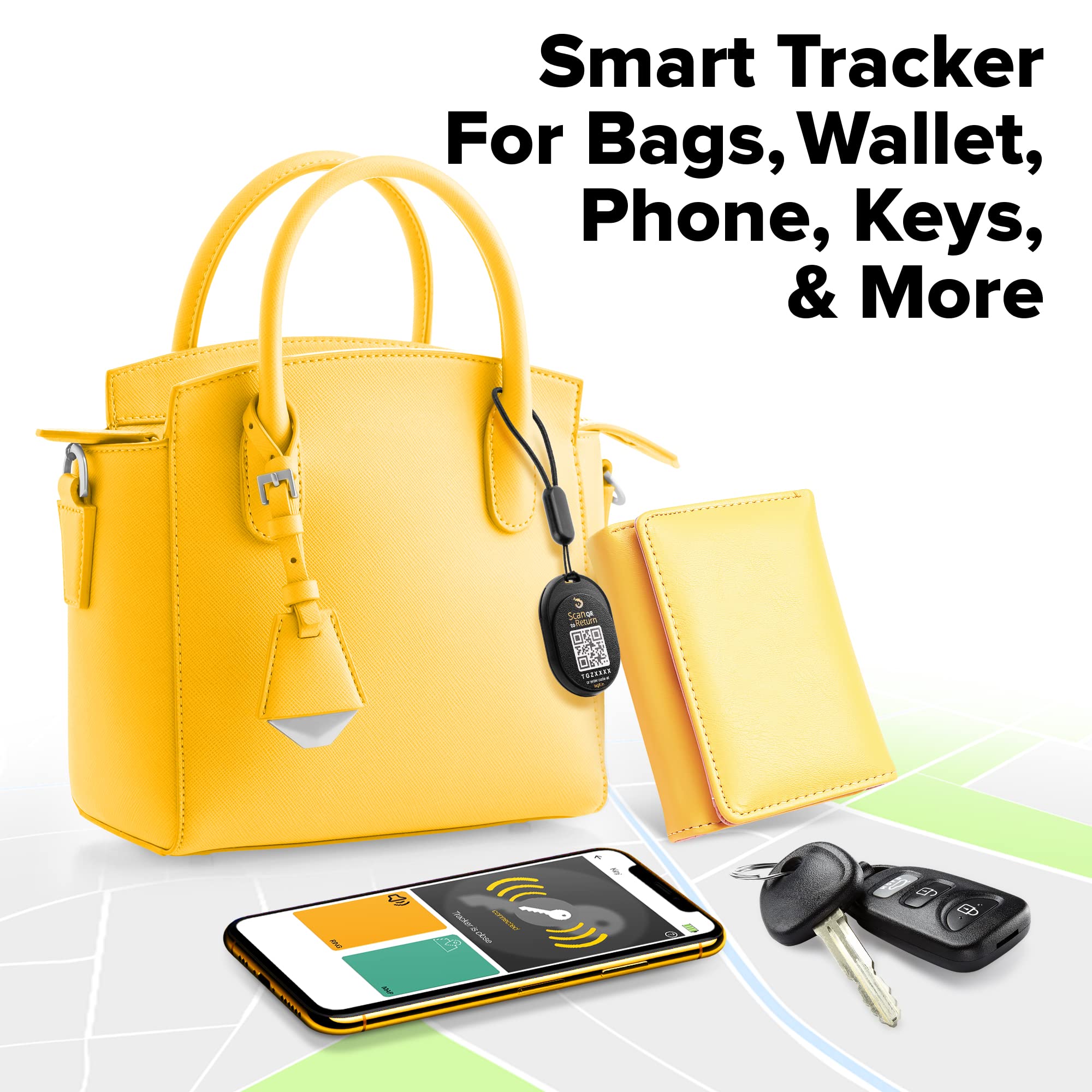 tag8 Dolphin Smart Tracker Max, Bluetooth Tracker For Luggage Bags, Wallet, Phone & Key Finder, Locator Tags to Track & Trace Within Approximate Range, Works with Android & Apple device, Black, Pack 4