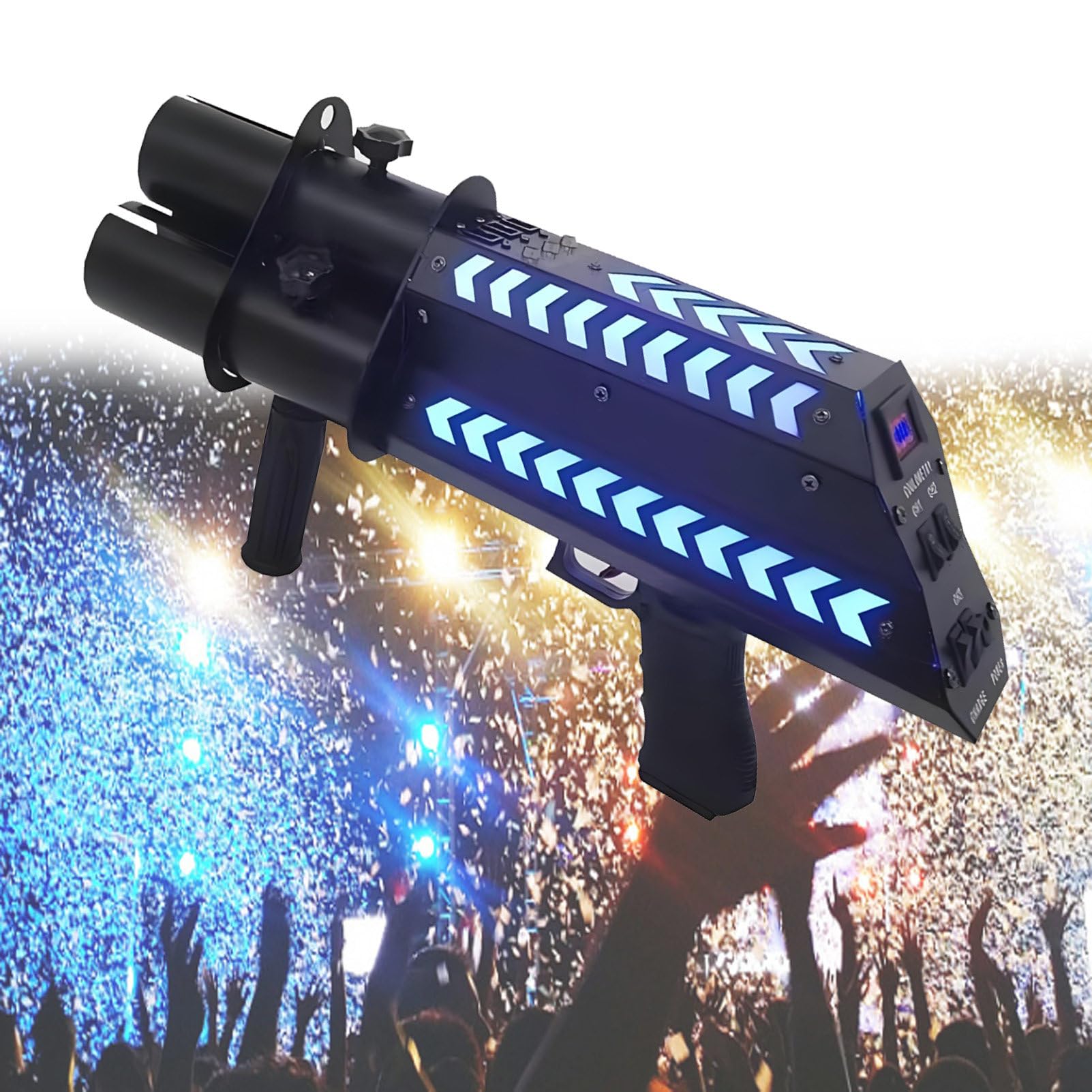 Pvxa Concierge Flowers Atmosphere Gun,Professional Bar Atmosphere Confetti Jet Machine,Handheld Confetti Gun, 25pcs Coloured Party Poppers,for Special Event Style1