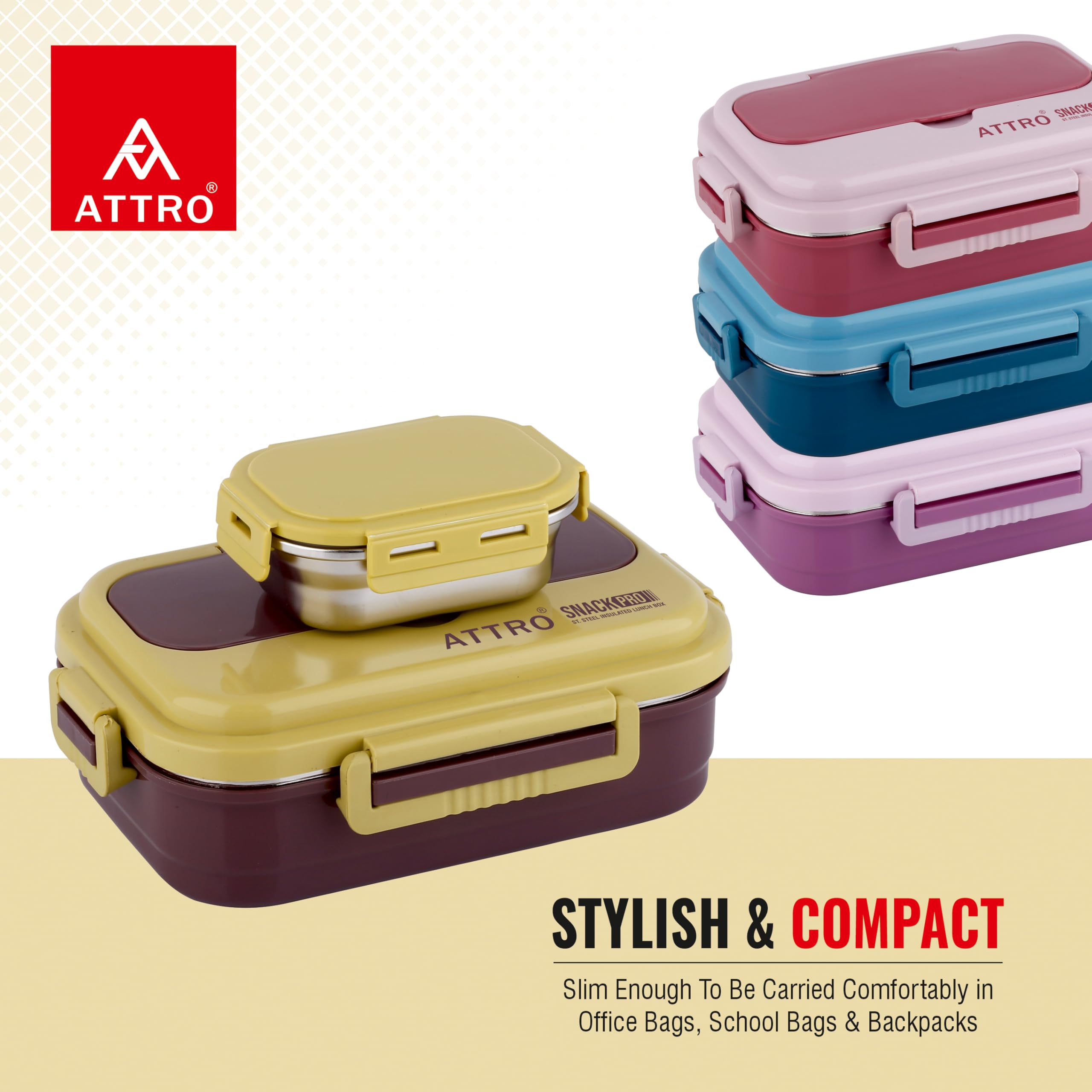 ATTRO SnackPro Lunch Box - Insulated & Leakproof -7