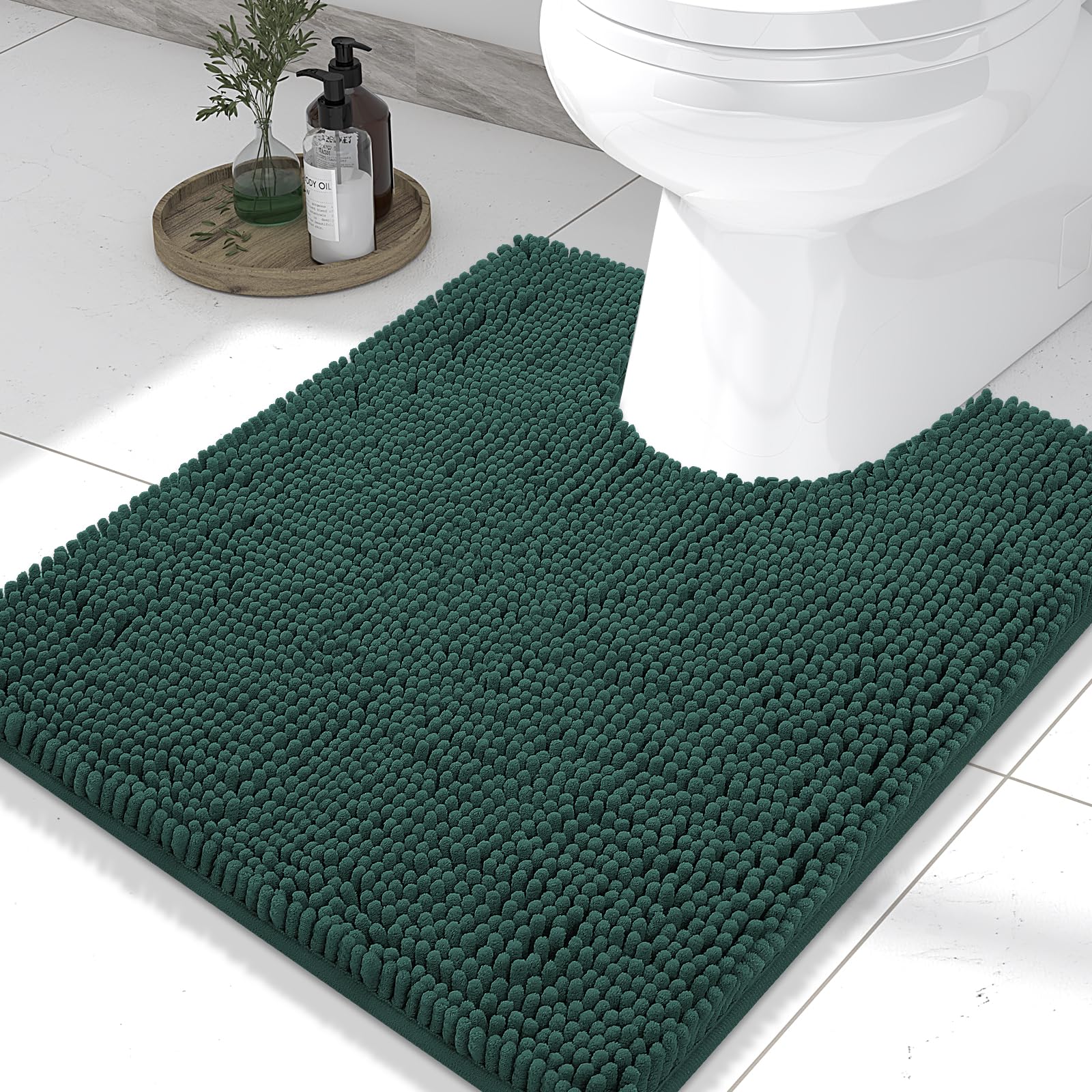 Smiry Toilet Rugs U-Shaped 24x20, Extra Soft Absorbent Contoured Bath Mat