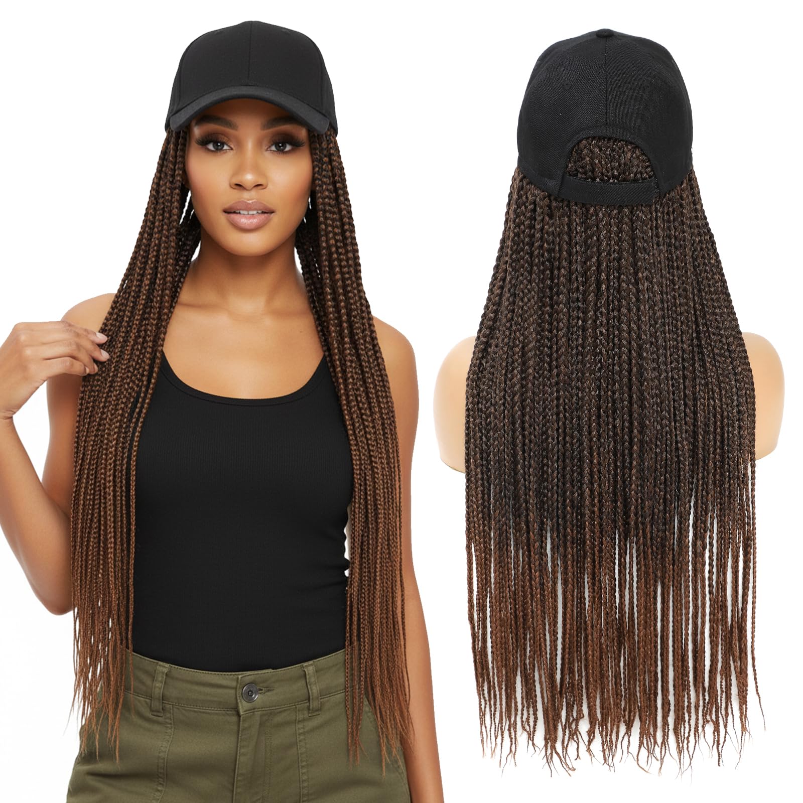 Amazon.com : Yunkang Hat Wig for Women Baseball Cap with Braided