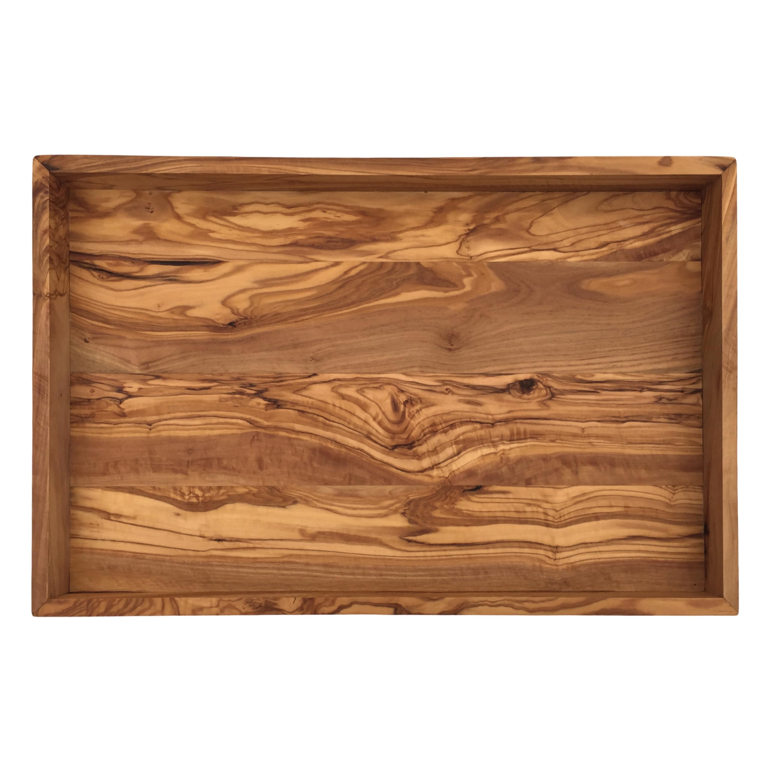 Vassoio "My Home" in legno di ulivo – Vassoio rettangolare da portata 42 x 27 x 4 cm, ripiano decorativo in legno di alta qualità