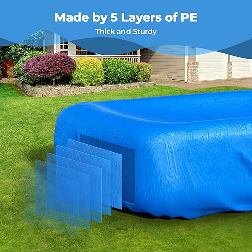 Miniatura 8 de Reinmoson Cubierta inflable para piscina y piscina inflable 130 x 72 x 22 pulgadas piscina grande para niños con rociador de elefante y cubierta