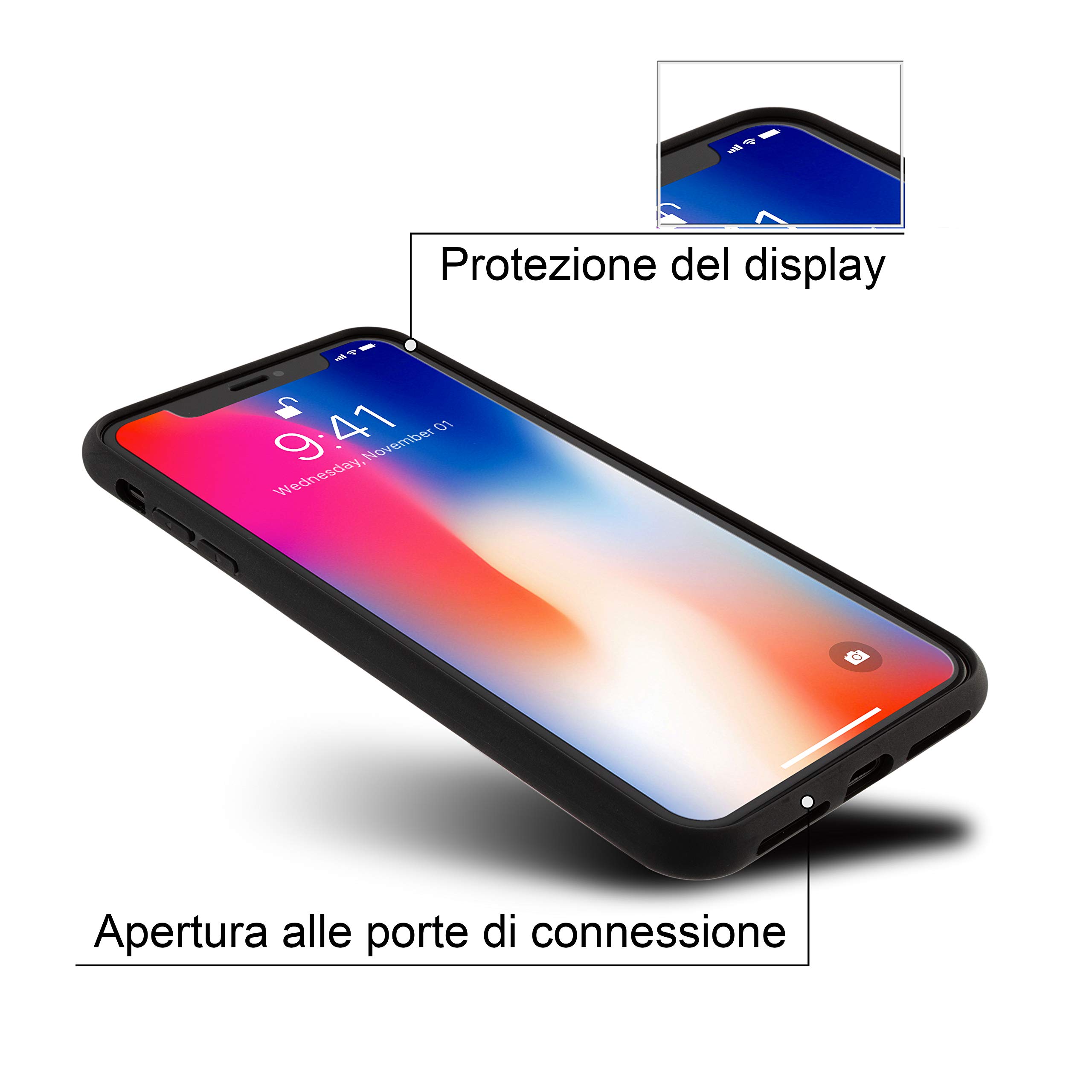 Amazon.co.jp: Marcelo Burlon, 3DクロスレッドiPhoneXS Maxカバー、ブ