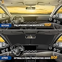 Vista 7 de EcoNour Parasol de 2 piezas para parabrisas de camión, parasoles plegables para automóvil que reflejan los rayos UV, el protector solar de camión