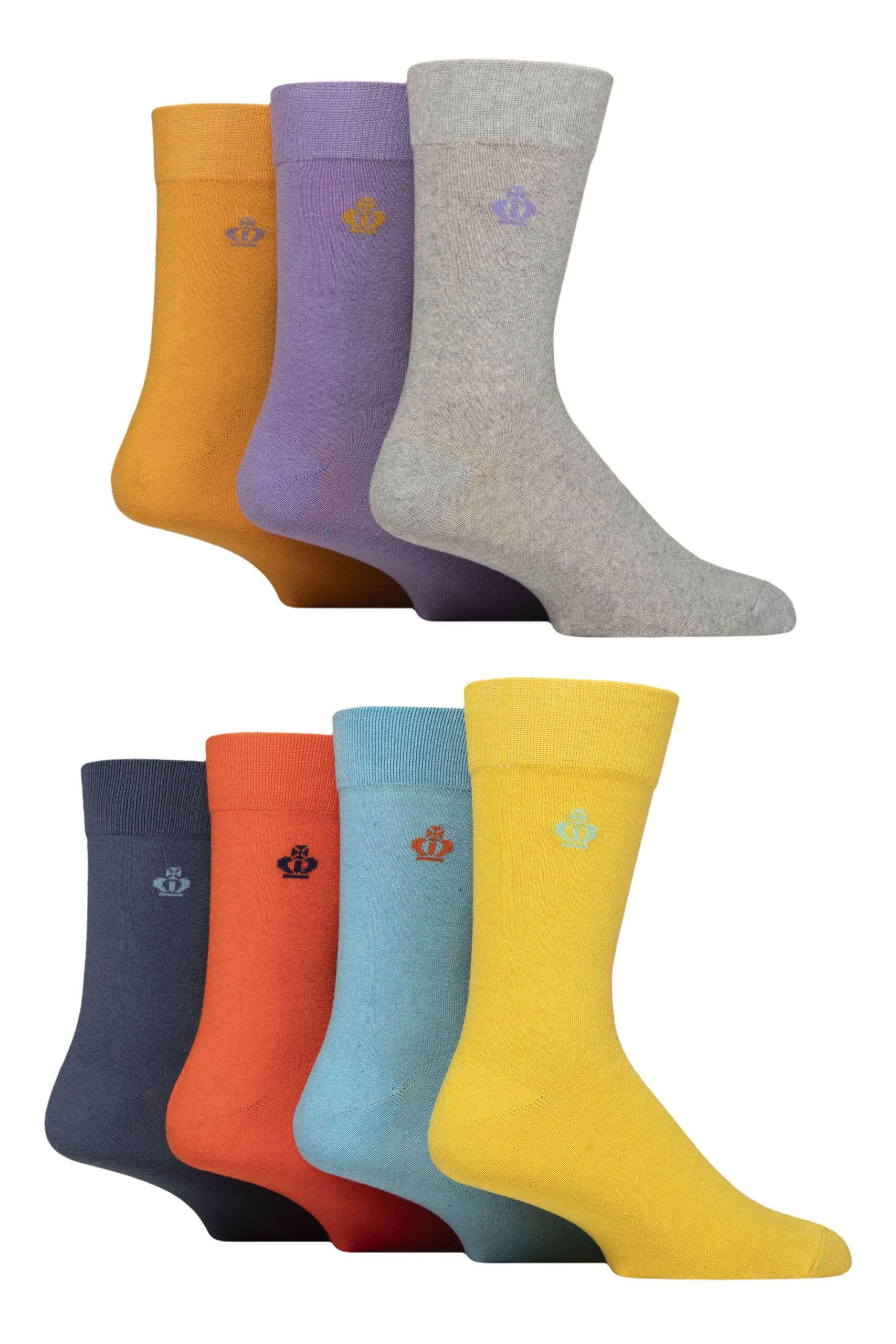 Jeff Banks Men's Multicoloured Plain Recycled Cotton Socks Pack Of 7 (Uk, Numeric, 7, 11, Regular, Regular, )