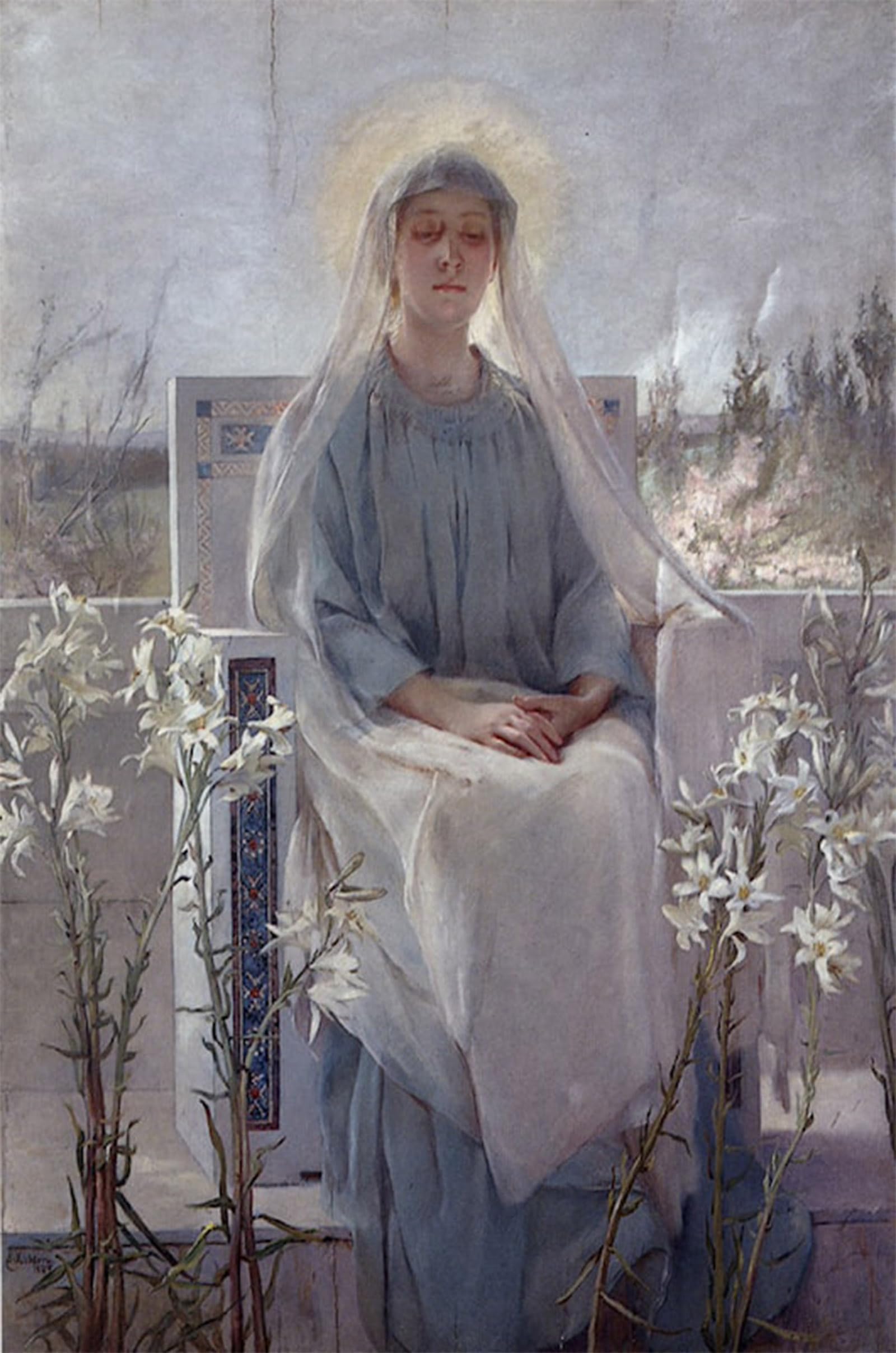 POSTERIIk Famous Animal Posters Vintage Picture A Girl of the Holy Virgin by Sarah Paxton Ball Dodson Modern Wall Decor for Home Decor 60x90cm