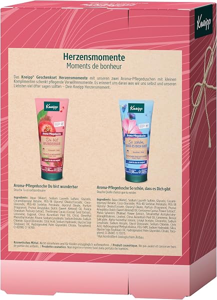 Kneipp Geschenkset Herzensmomente - Geschenkpackung mit 2 Aroma-Pflegeduschen in Originalgröße von Kneipp - Schenken Sie Ihren Liebsten pflegende Verwöhnmomente - 2 x 200ml - 2