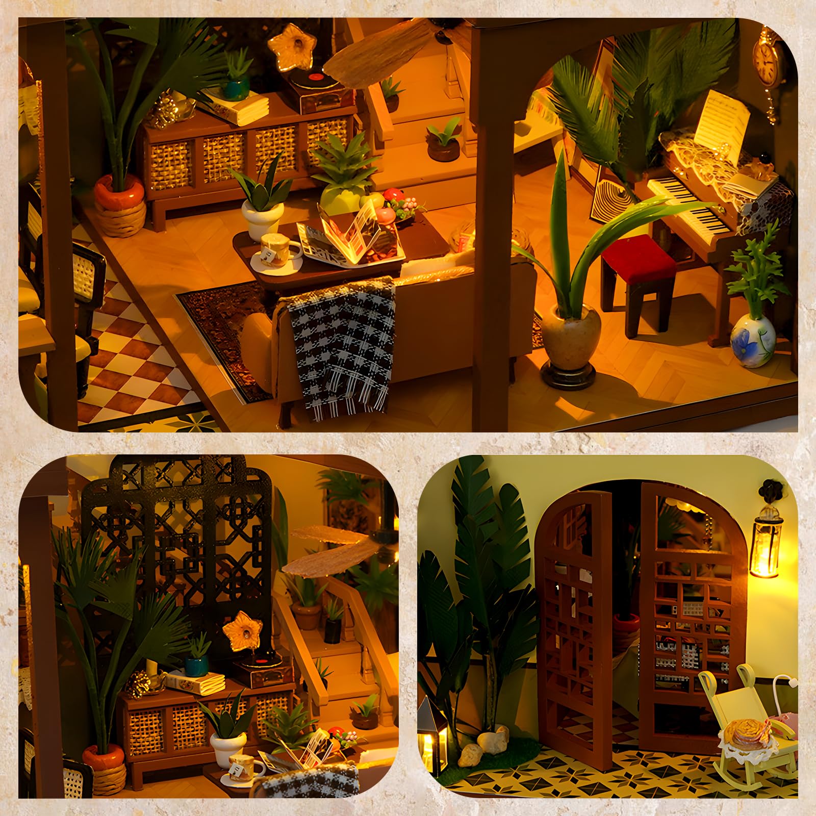 Kit de Miniaturas Adultos para Montar, Cabaña Loft Vintage, Maqueta DIY con Muebles, Manualidad Creativa para Estantería, Regalo Original para Cumpleaños y Día de la Madre