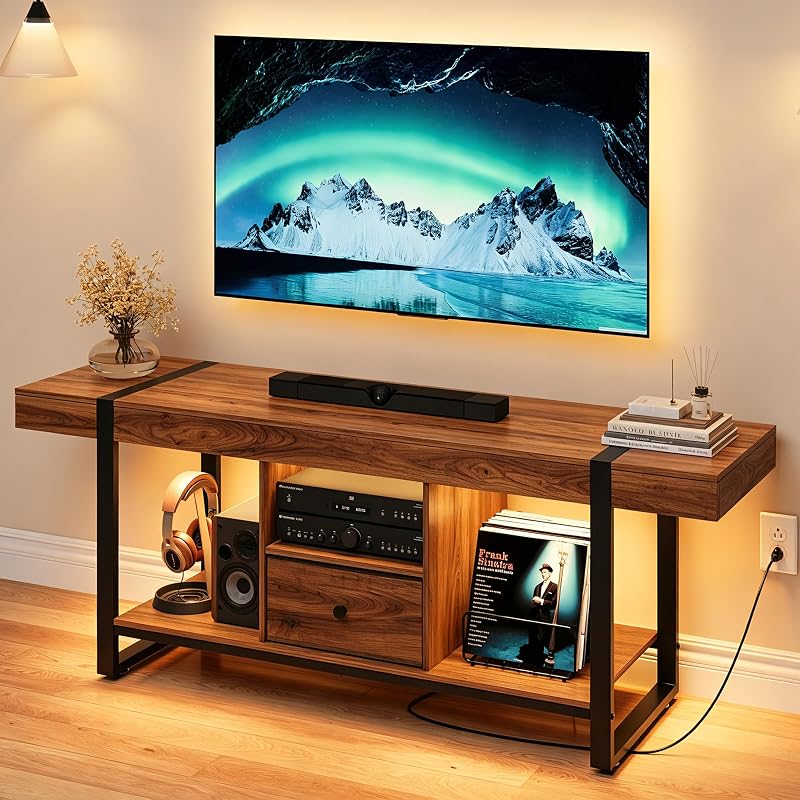 TV Stands Entertainment Center for Living Room - TV Console for 75 Inch TV