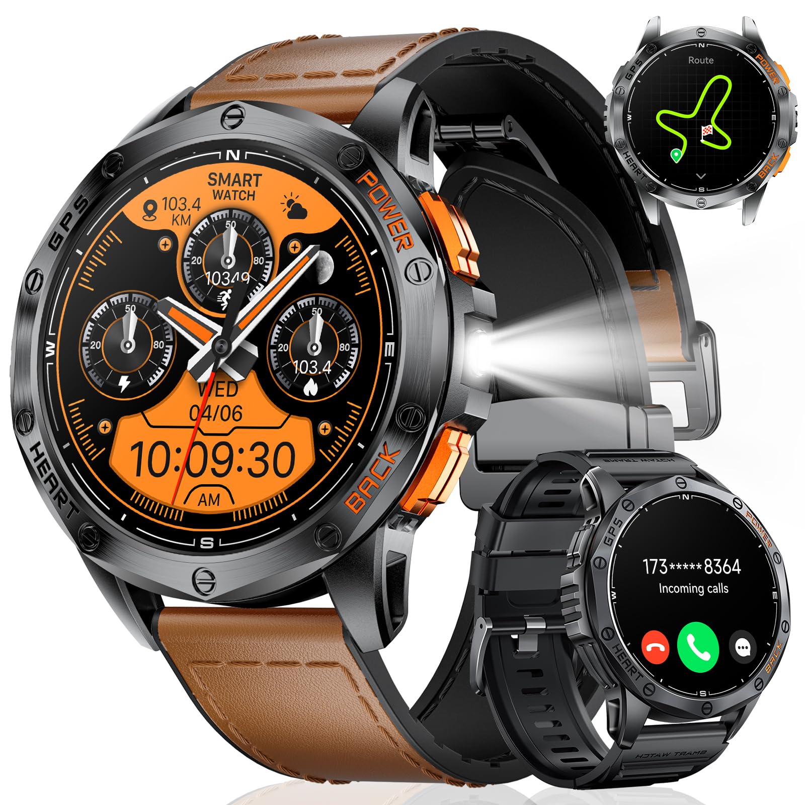 DREMAC TX1 Militare Smartwatch Uomo-2.13'' AMOLED Display /1000mAh Batteria,Orologio Fitness con 70+ Modalità Sportive,24/7 Frequenza Cardiaca,SpO2,Sonno Monitoraggio,5ATM Impermeabile per Android iOS