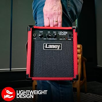 Laney LX10B-RED Bass Guitar Combo 10W 5 Inch Woofer, Red