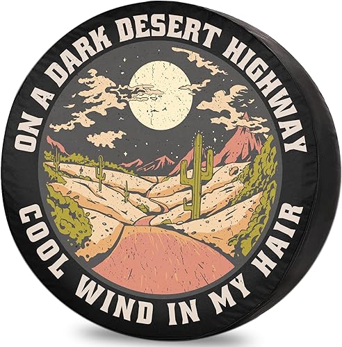 Cubierta de neumático de repuesto para caravana, paisaje de viento del desierto, remolque, camión, remolque, SUV, RV, universal, se adapta a 14