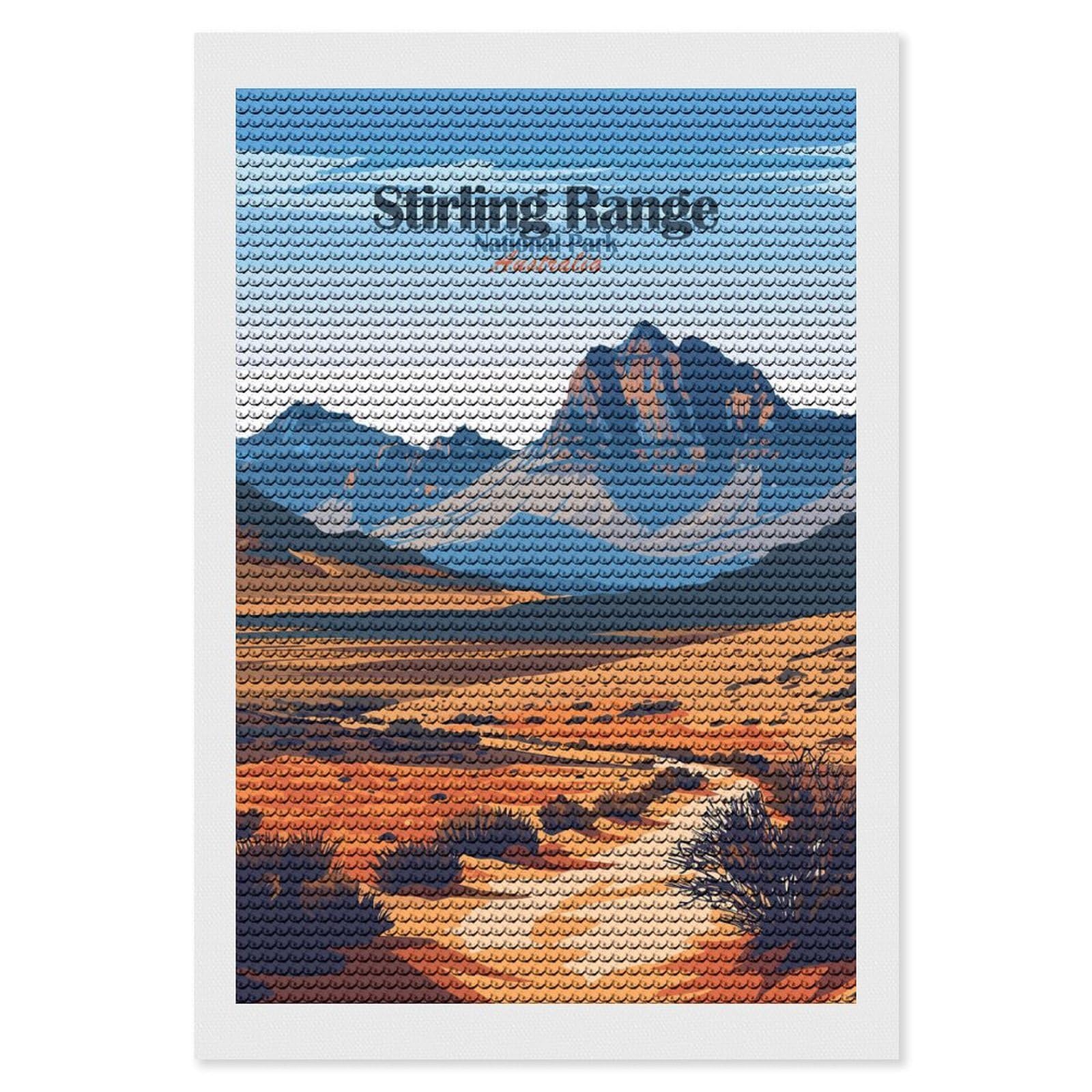 Junmoney Stirling Range National Park Australia Diamond Art Canvas 8"x12", Decorate Your Room, Mindful Craft Activity, Cosy Home Accent, Thoughtful Handmade Gift