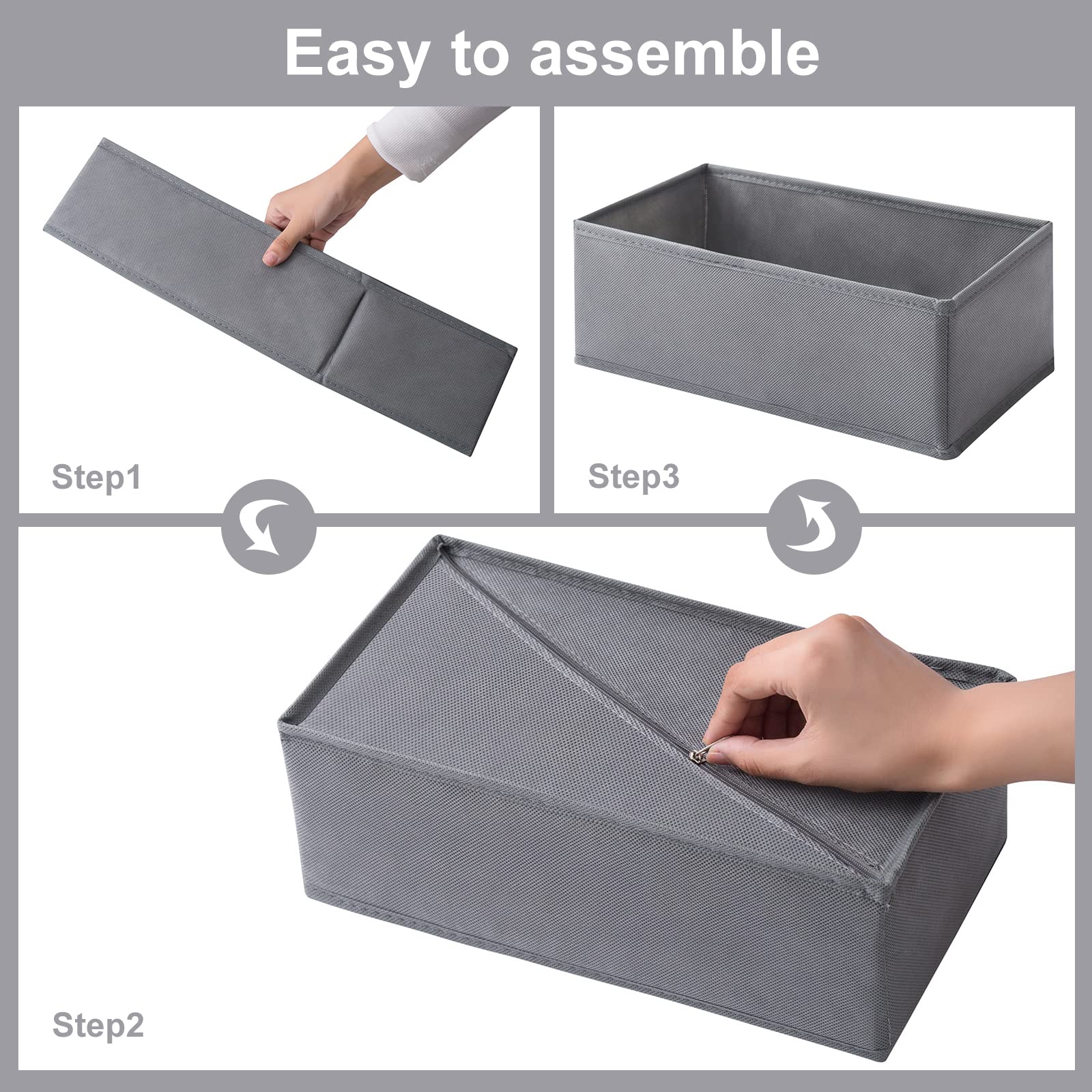 6 Packungen Kommoden-Organizer, Schubladen-Organizer für Kleidung, gewebte Stoff-Kommoden-Schubladen-Organizer, Baby-Kleidungs-Organizer im Schlafzimmer (1 große Zelle)