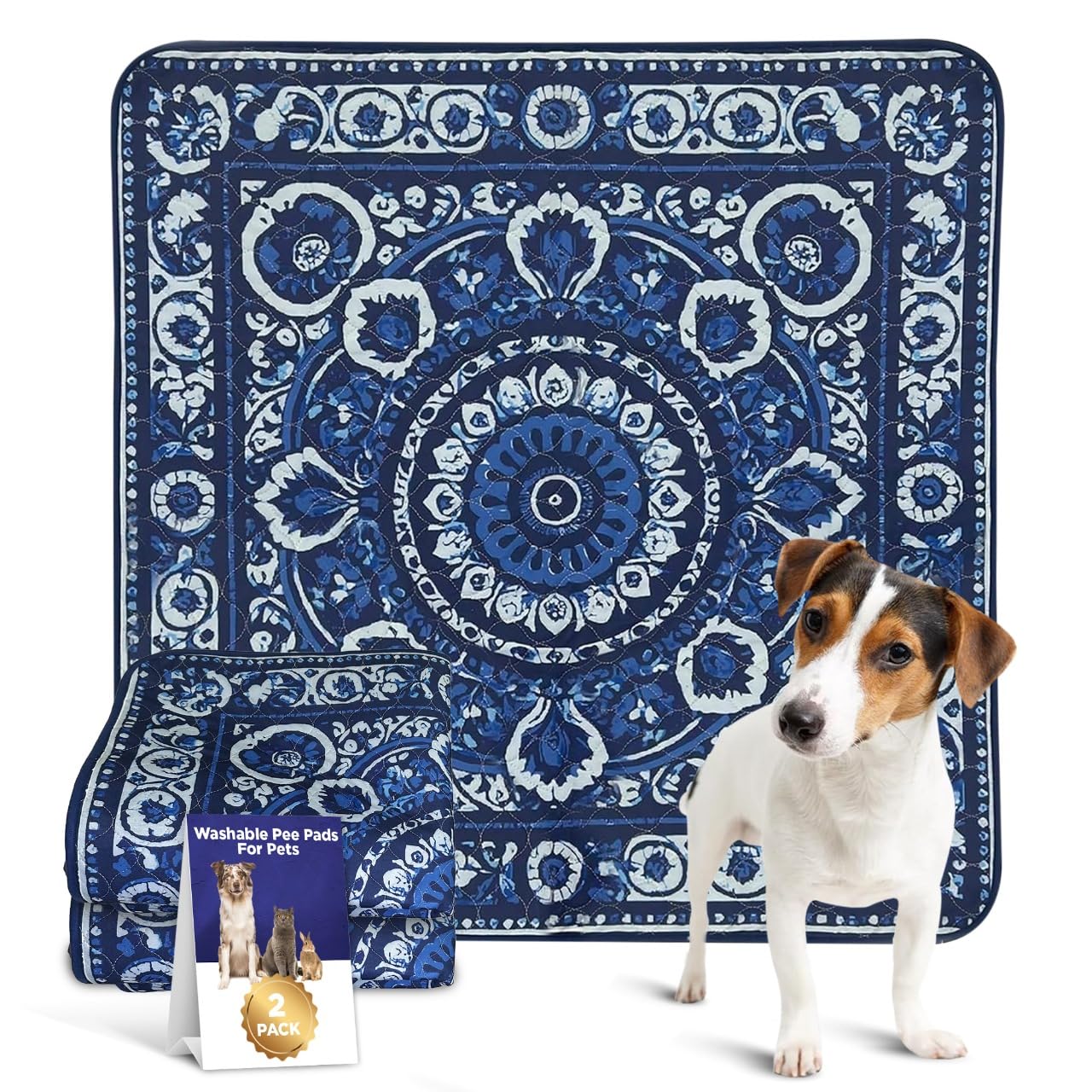 XOX LOVESTOREE Reusable Pee Pads for Dogs & Cats 36x36” – 2-Pack Crate Liner & Dog Pen Mat – Waterproof, Washable, Non-Sli...
