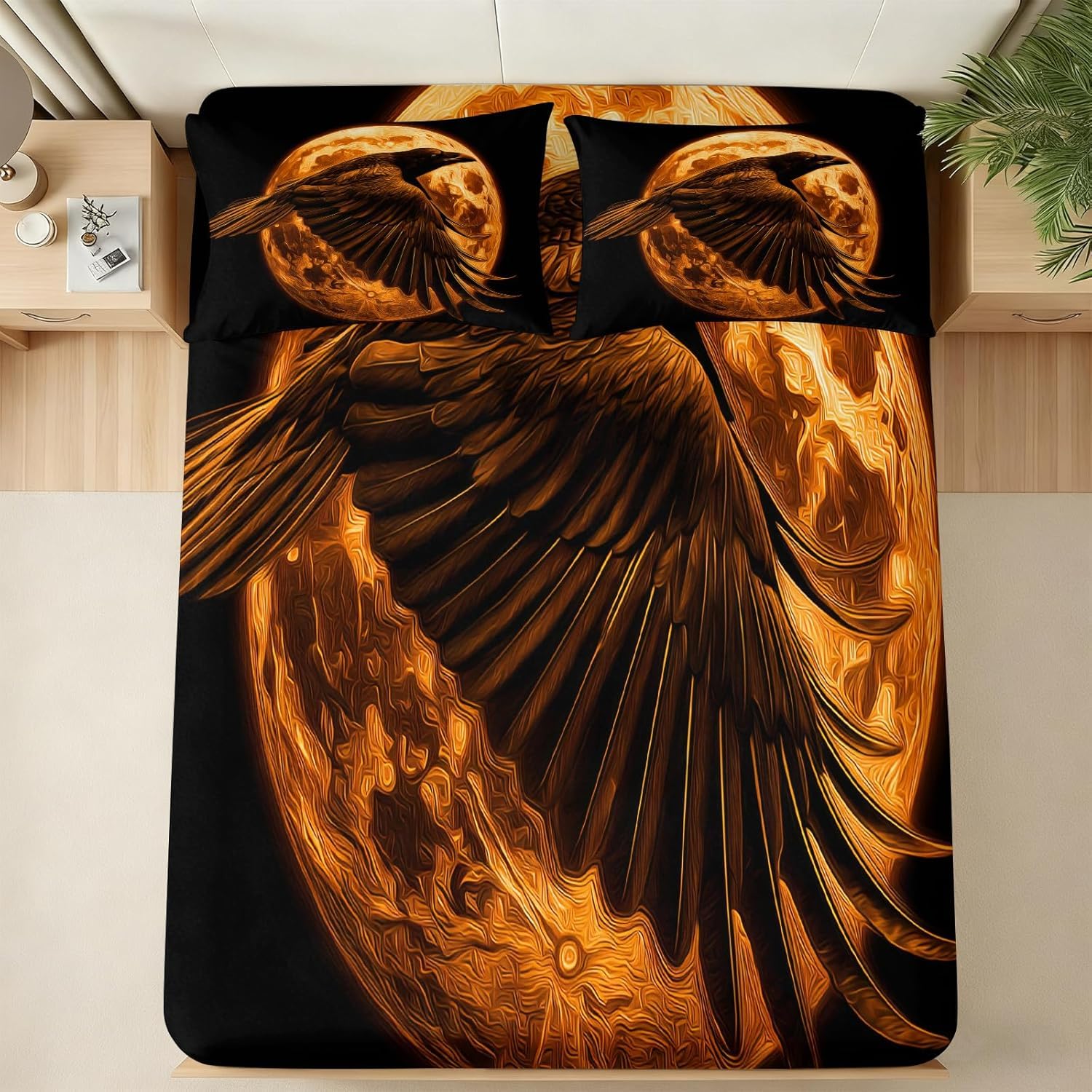 NDXRWDZR King Size Duvet Set Eagle Duvet Cover with Zipper Closure Bedding Set for Aldults Kids Soft Hypoallergenic Microfiber Quilt Cover 230x220 cm + 2 Pillowcases 50x75 cm