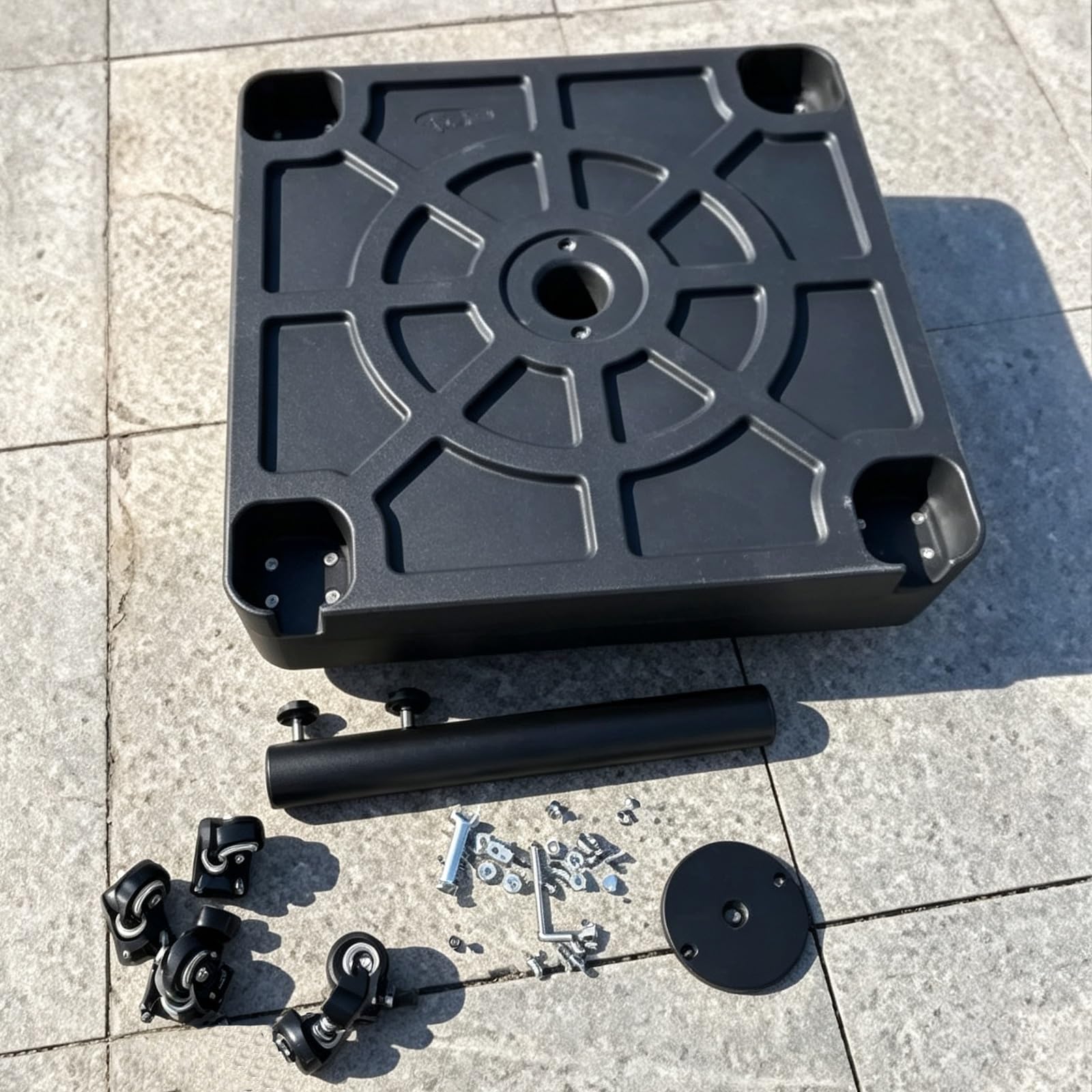 Questa Base Quadrata per ombrellone, Base appesantita per ombrellone da Giardino, con Ruote bloccabili