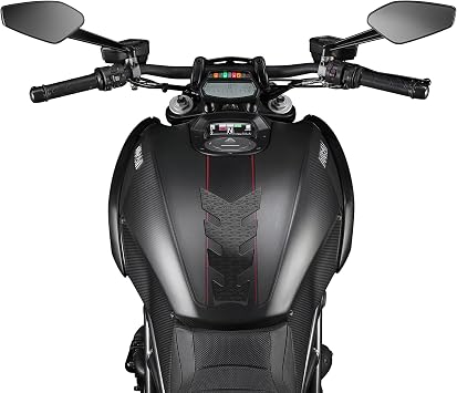 STOMPGRIP | Motorcycle Center Tank Pad Protector | Universal Fit | Vertebrae | Icon Black