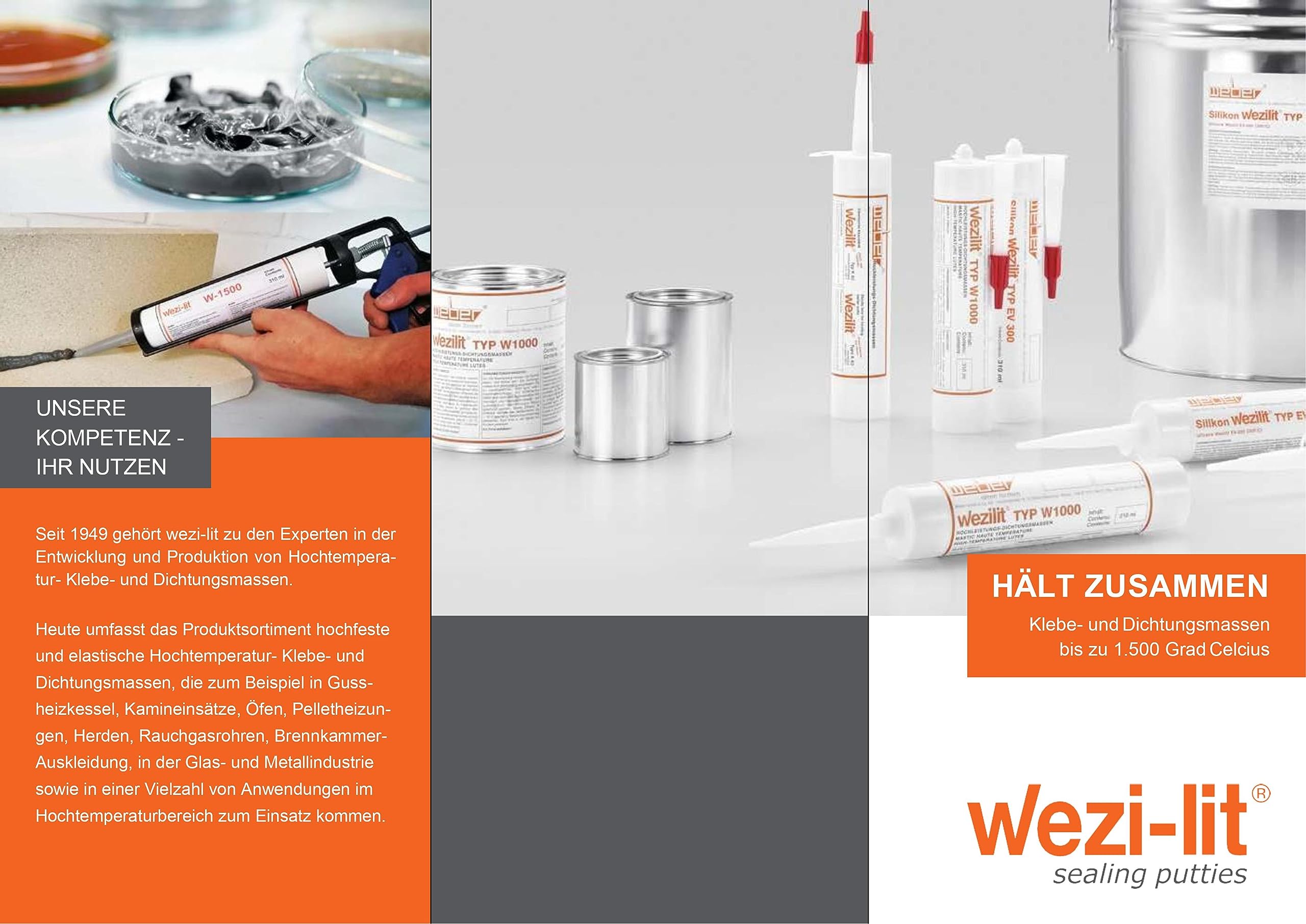 6x 310ml wezi-lit EV-300 Dichtungsmasse Silikon hitzebeständig bis 300° (Schwarz)