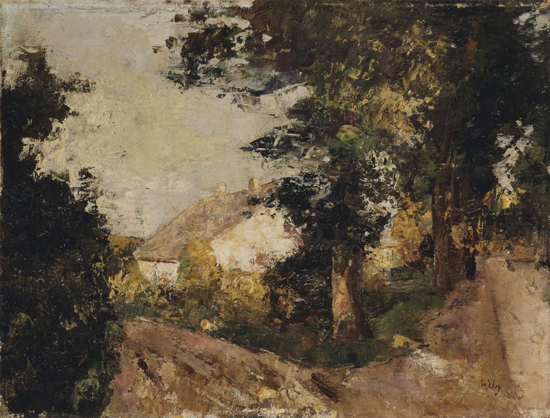 POSTERIIk Famous Modern Artwork Art Mural the Village by Lesser Ury Oil Paintings Pictures for Home Decor 60x90cm