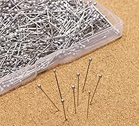 Vista 5 de Shapenty Alfileres de acolchado rectos de acero inoxidable de 1.024 in/1 pulgada, alfileres de cabeza de bola de satén fino para manualidades