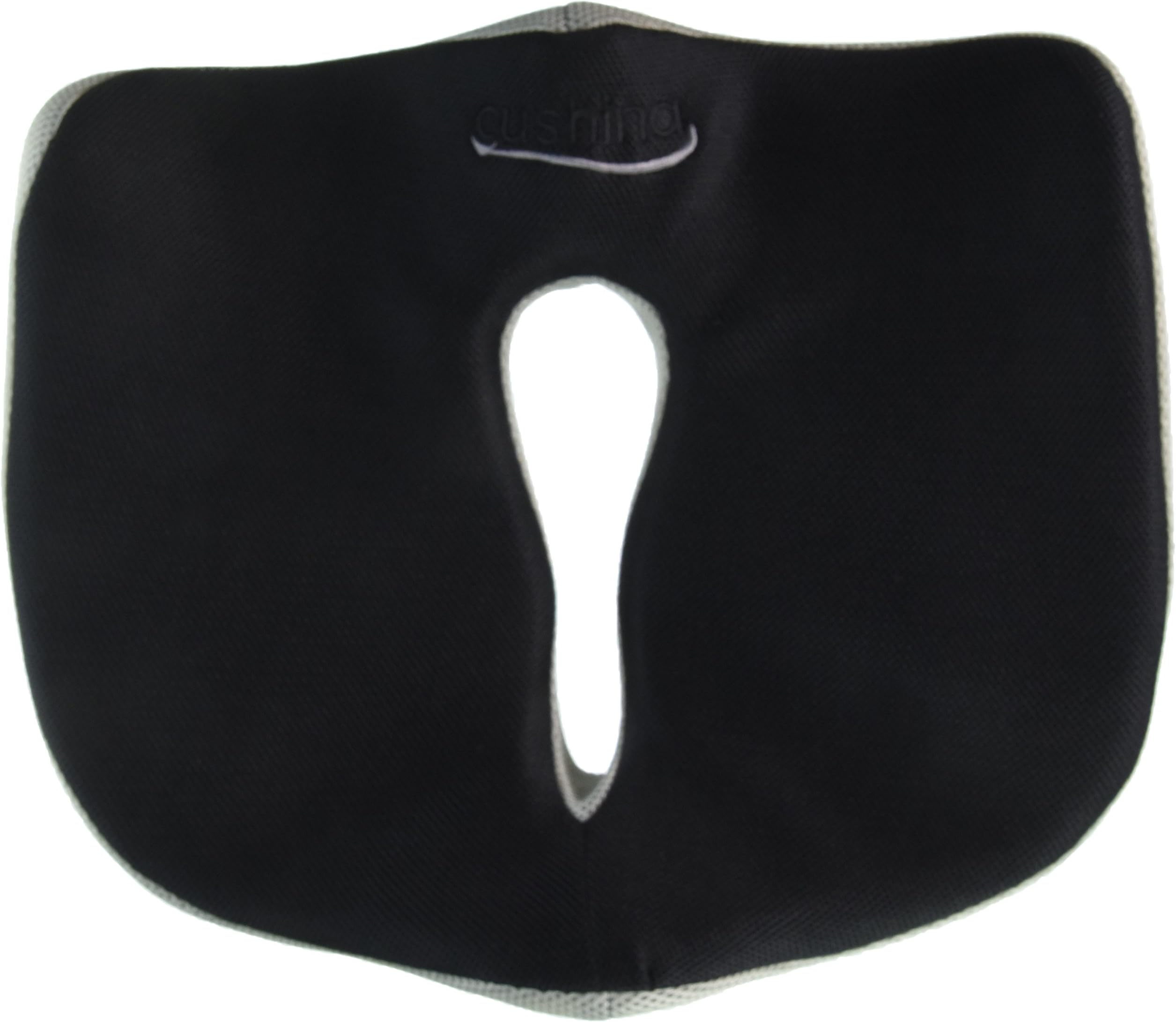 Memory Foam Seat Cushion by Cushina - Non Slip Chair Seat Pad for Home, Office โ Ultimate in Comfort- Relief of Lower Back & Tailbone Pain (Black/Gray)
