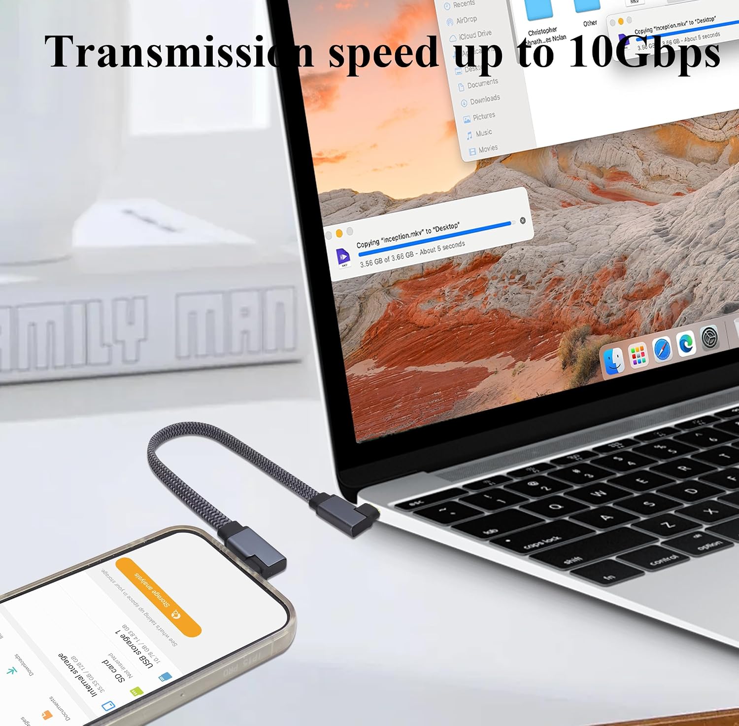 90 Degree Left & Right Type C 3.1 Extension Cable Left Angle USB 3.1 C Male to Right Angle Male Gen 2 USB C 4K Video Cord for MacBook Pro 2017,Hub,Laptops,Type-C Devices(Right&Left/M/M-0.3M)