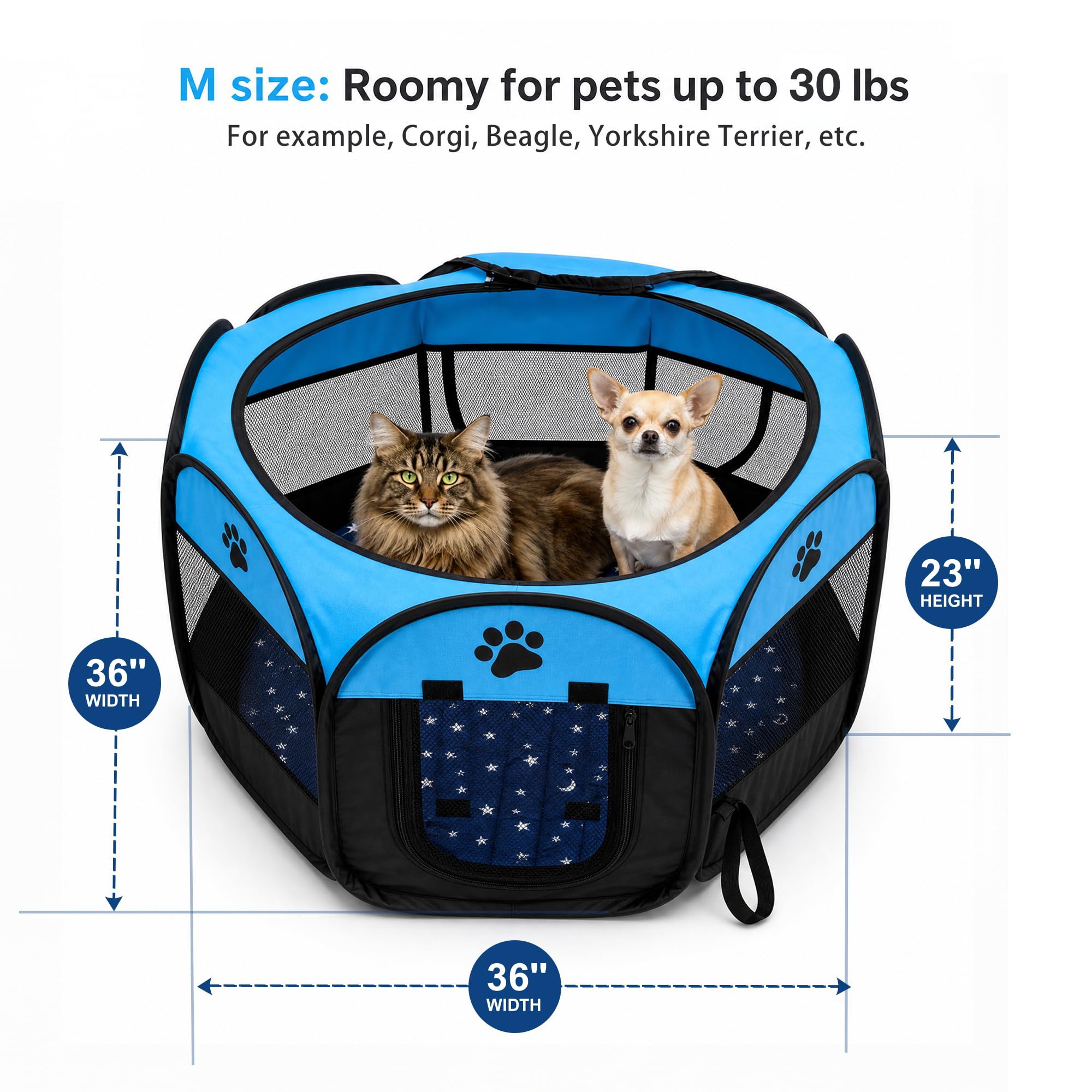 Box per gatti 3 in 1 per gatti chiuso, con cuscinetto e guanto lavabili, box portatile pop-up per cani, tenda pieghevole per animali domestici, per gattini, cuccioli, conigli, piccoli animali