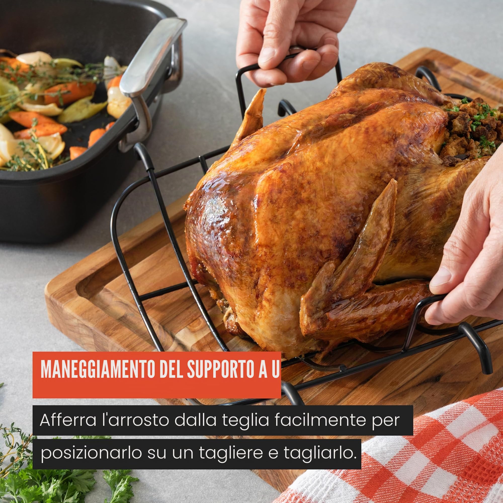 Chef Pomodoro Teglia XL Antiaderente con Griglia (Grigio)