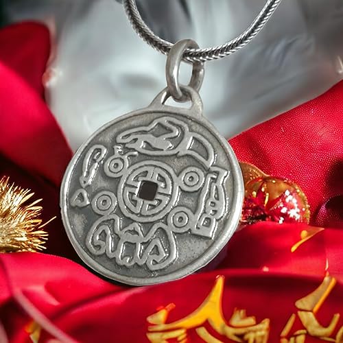 Miniatura 2 de 925 Sterling Silver Lucky Coin Necklace - Feng Shui Pendant Charm - Attracting Money Good Luck Amulet Medallion - Ancient Magic Chinese Fortune