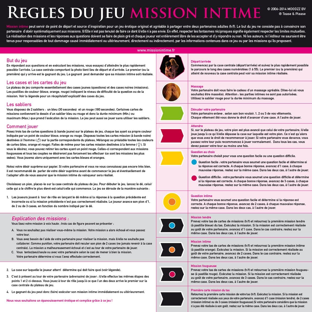 Tease & Please Mission Intime Jeu de Société pour Adultes - Jeu Sexuel Adulte Couple