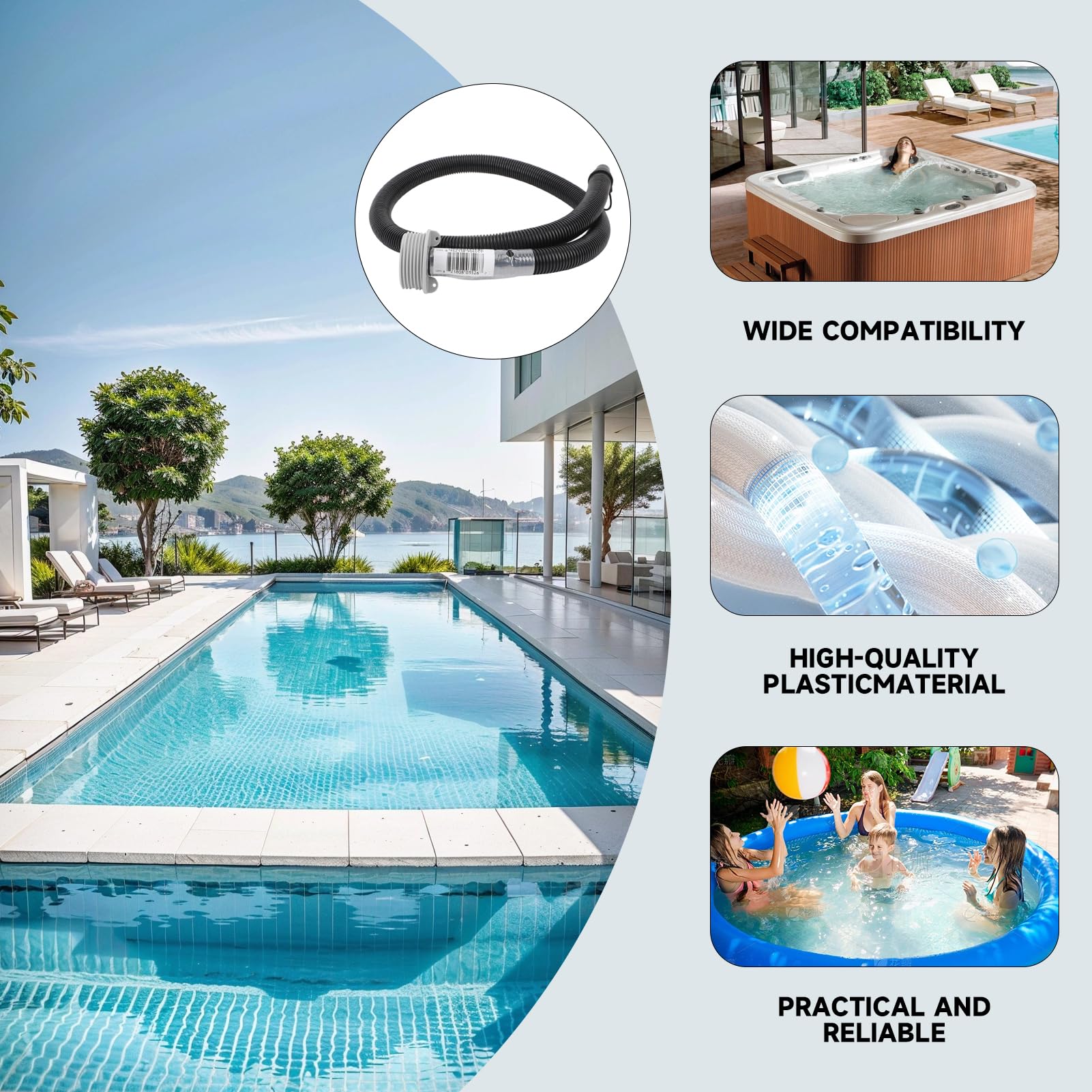 SPA-Aufblasschlauch Kunststoff 41,7 Zoll aufblasbarer -Schlauch Aufblasschlauch Poolschläuche Ersatz für LAY Z SPA P05341 Luftstrahl-Massagebadewanne