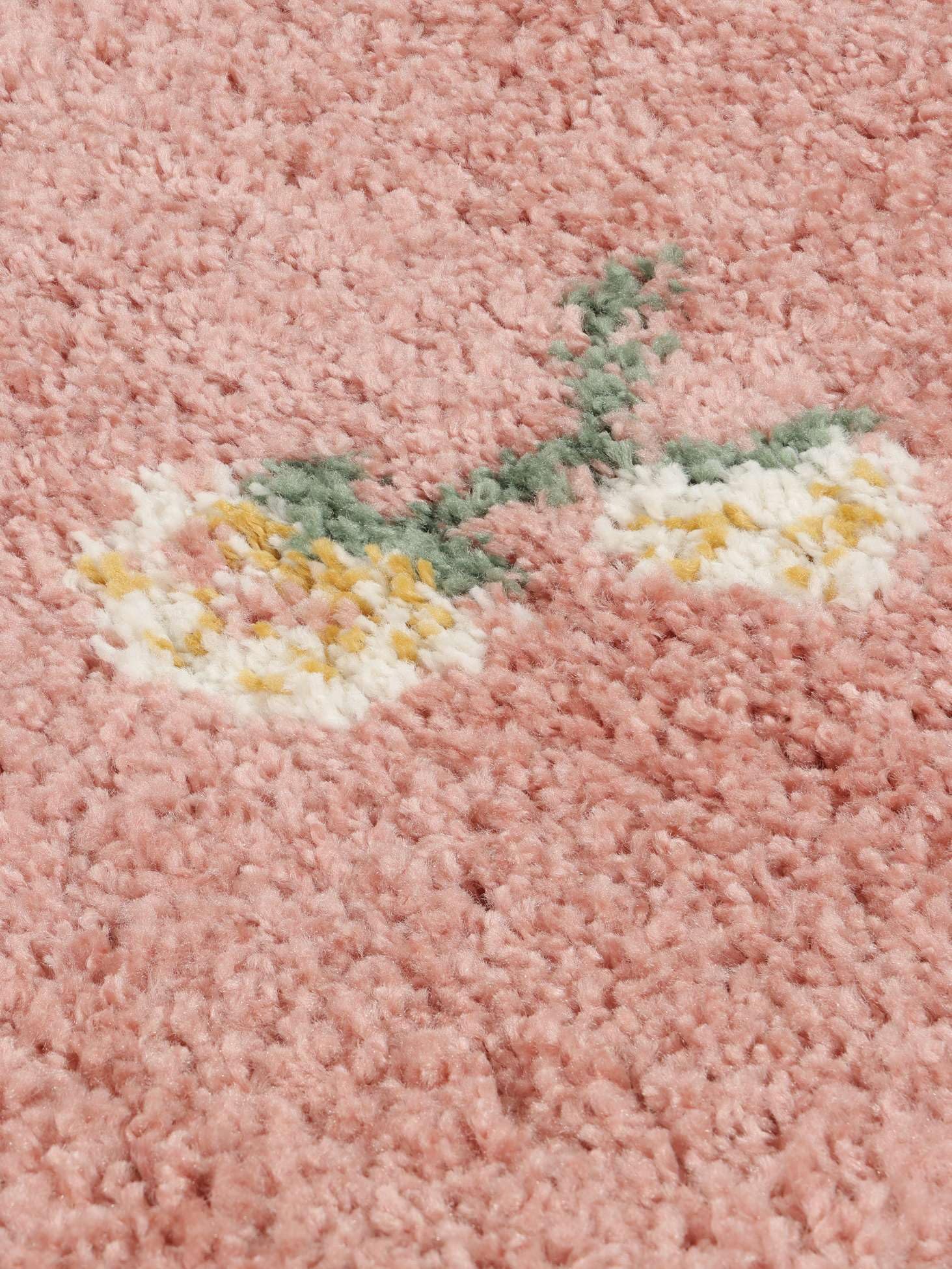 RugVista Linnea, Kinderteppich, Shaggy/Handloom, Ø 150 cm, Rund, Niedriger Stapel, Wohnzimmer, Kinderzimmer, Schlafzimmer, Diele, Nur chemische Reinigung, Ohne gefährliche Chemikalien, Rosa