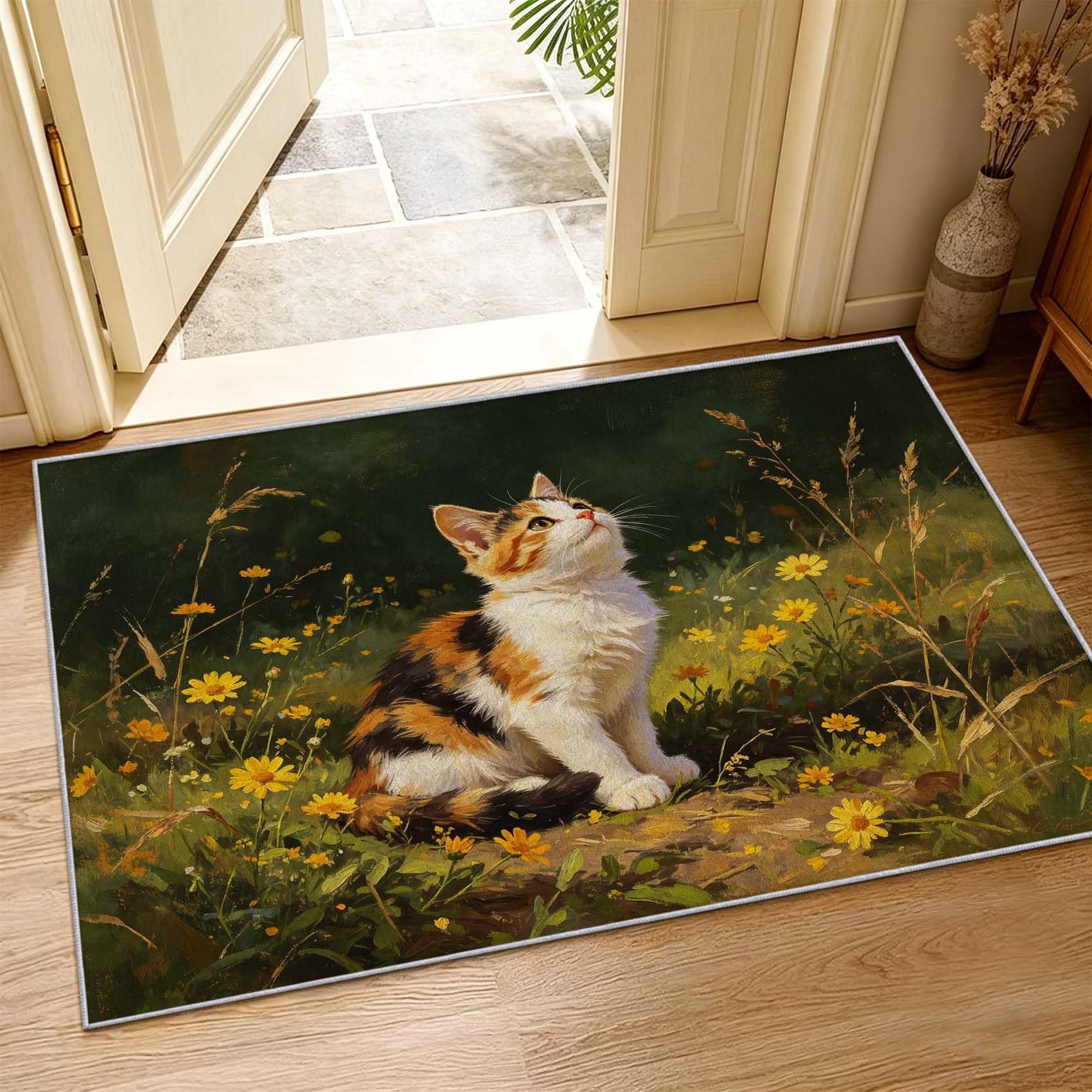 Grand Tapis de Salon Chambre 3D Chat, 200x300cm