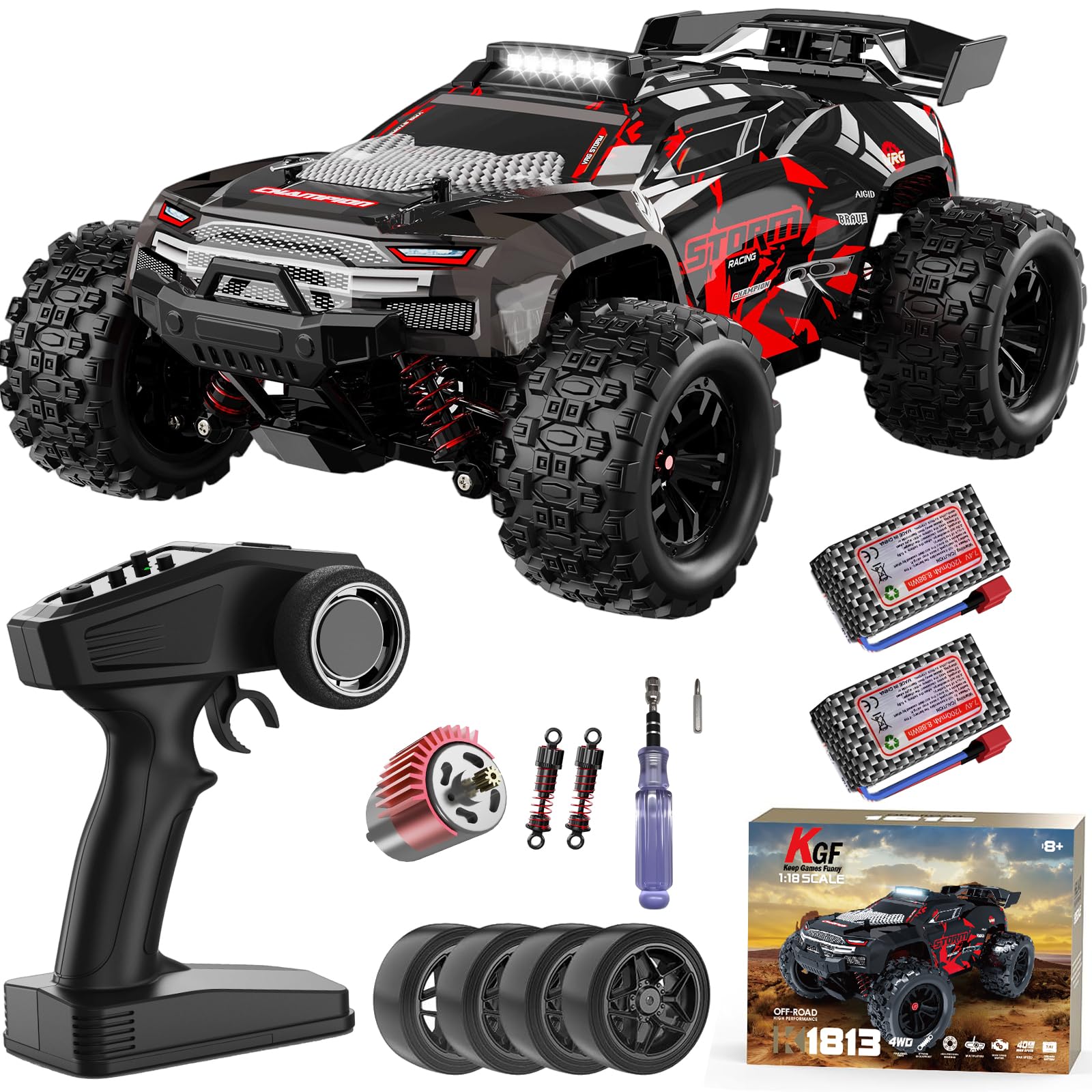 Amazon.com: KGF 1:18 Scale All Terrain RC Cars for Adults, 2.4GHz