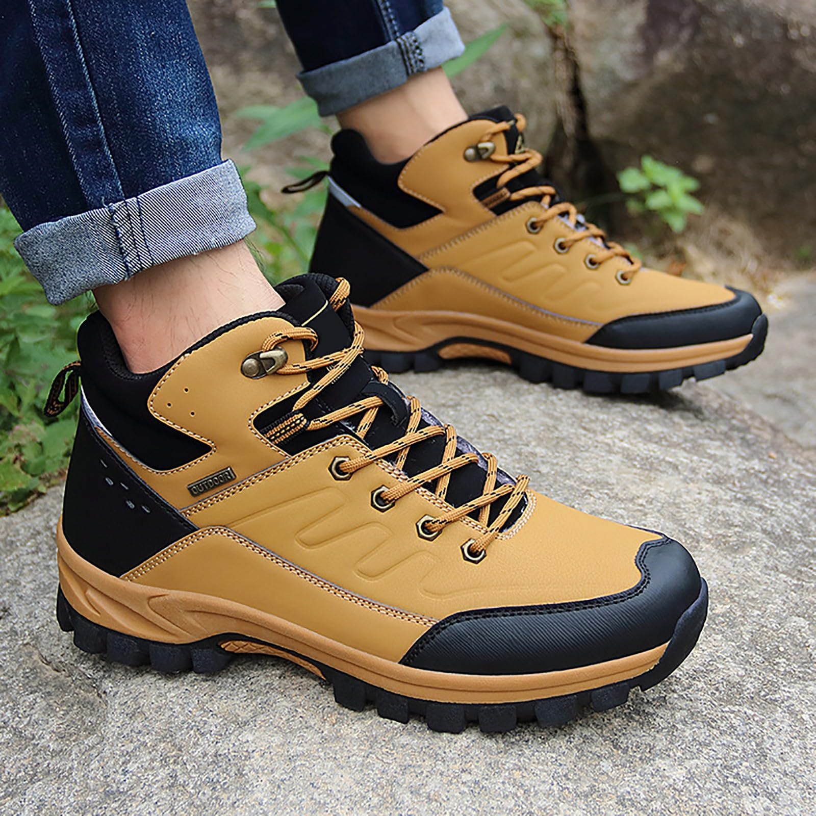 Wanderstiefel Herren Leder Trekkingstiefel Wasserdicht Outdoor Stiefel