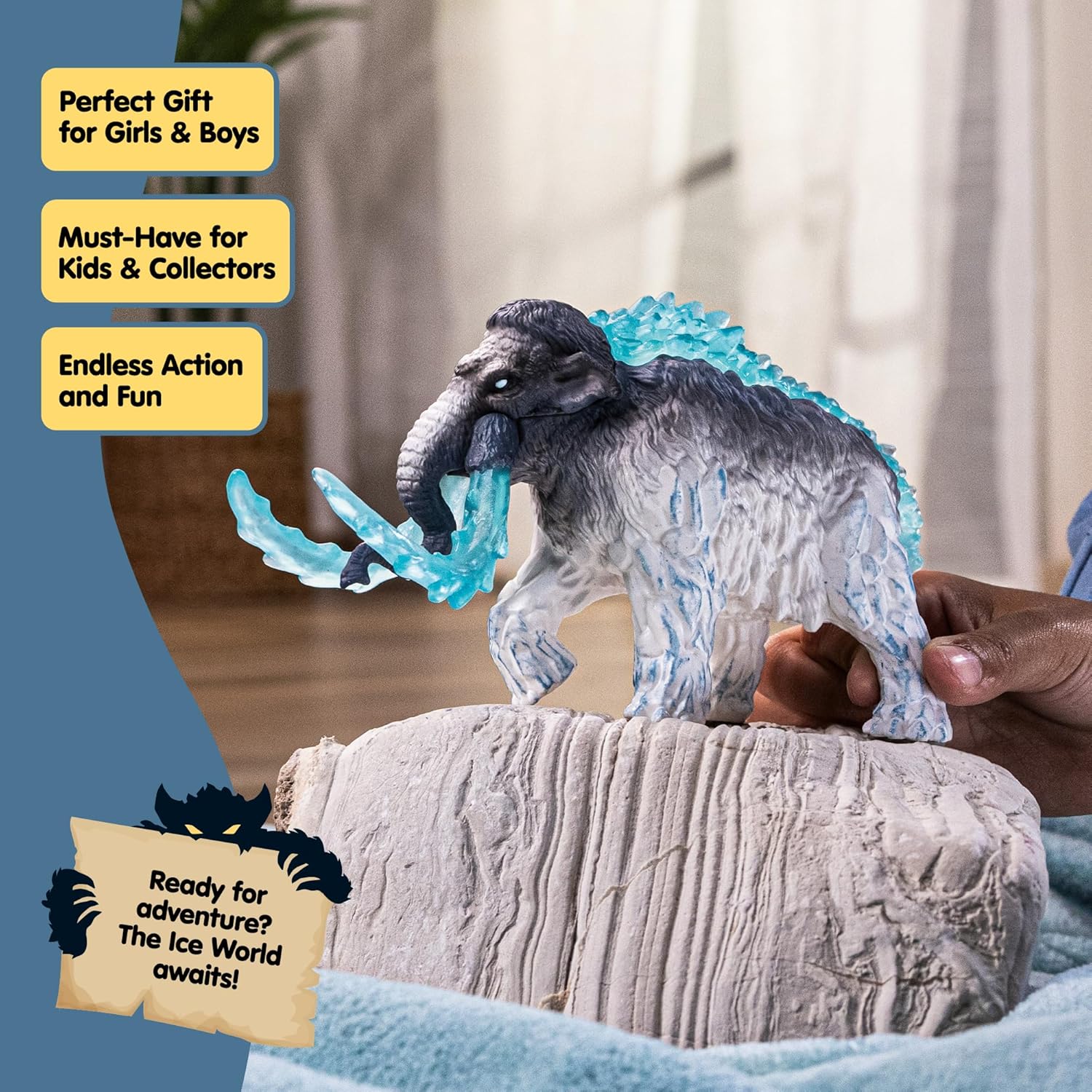 schleich Eldrador Creatures - 7” Frost Mammoth Figurine with Movable Battle Tusks - Durable Monster Toy with Realistic Details - Prehistoric Ice Beast Figure for Imaginative Play - Kids 7+ | 70829