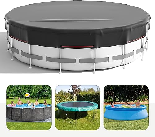 Cubierta redonda de piscina de 18 pies, cubiertas solares para piscinas sobre el suelo, cubiertas de tela Oxford para piscinas sobre el suelo con