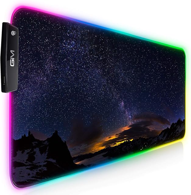 Desk Pad RGB Mouse Pad Gaming Setup Mousepad Mouse Mat LED 800x300 Business Office Official Wireless Charging Desk Mat 15W Wireless Fast Charging Desk Mat for Apple 13/14 Pro Mobile Phone (Black)