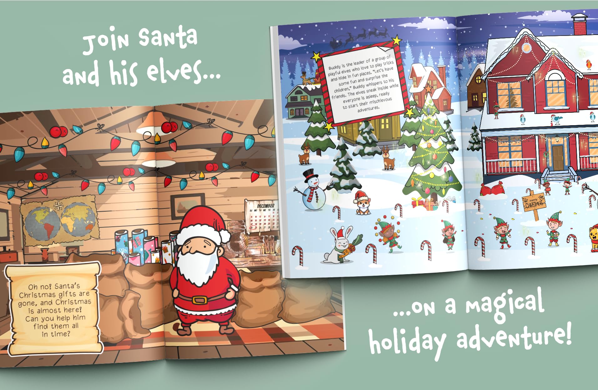 I Spy 2-in-1 Christmas Bundle: Find Santa's Missing Gifts and Spot the Hidden Elves! A Big I Spy Christmas Book for Kids Ages 2-5 (I Spy Books for Toddlers) - Image 3