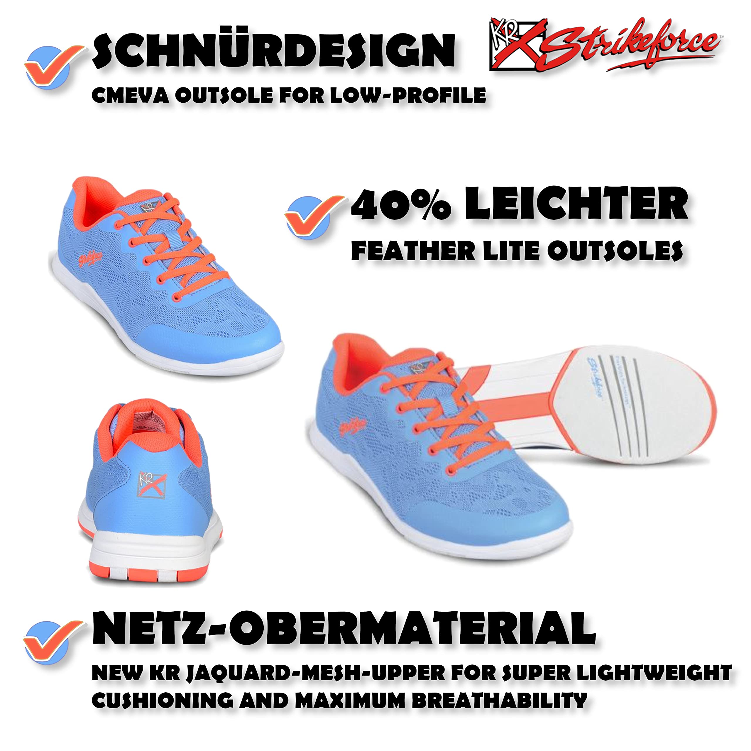 Bowling-Schuhe – [LACE] – KR Strikeforce Bowling - Gleitsohle beidseitig - Sportlich - Farbig