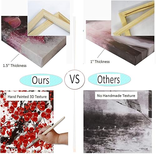 Miniatura 7 de Fox Art - Pintura abstracta en lienzo, diseño geométrico, color azul índigo con lamina metálica de oro para sala de estar, dormitorio, estirada y