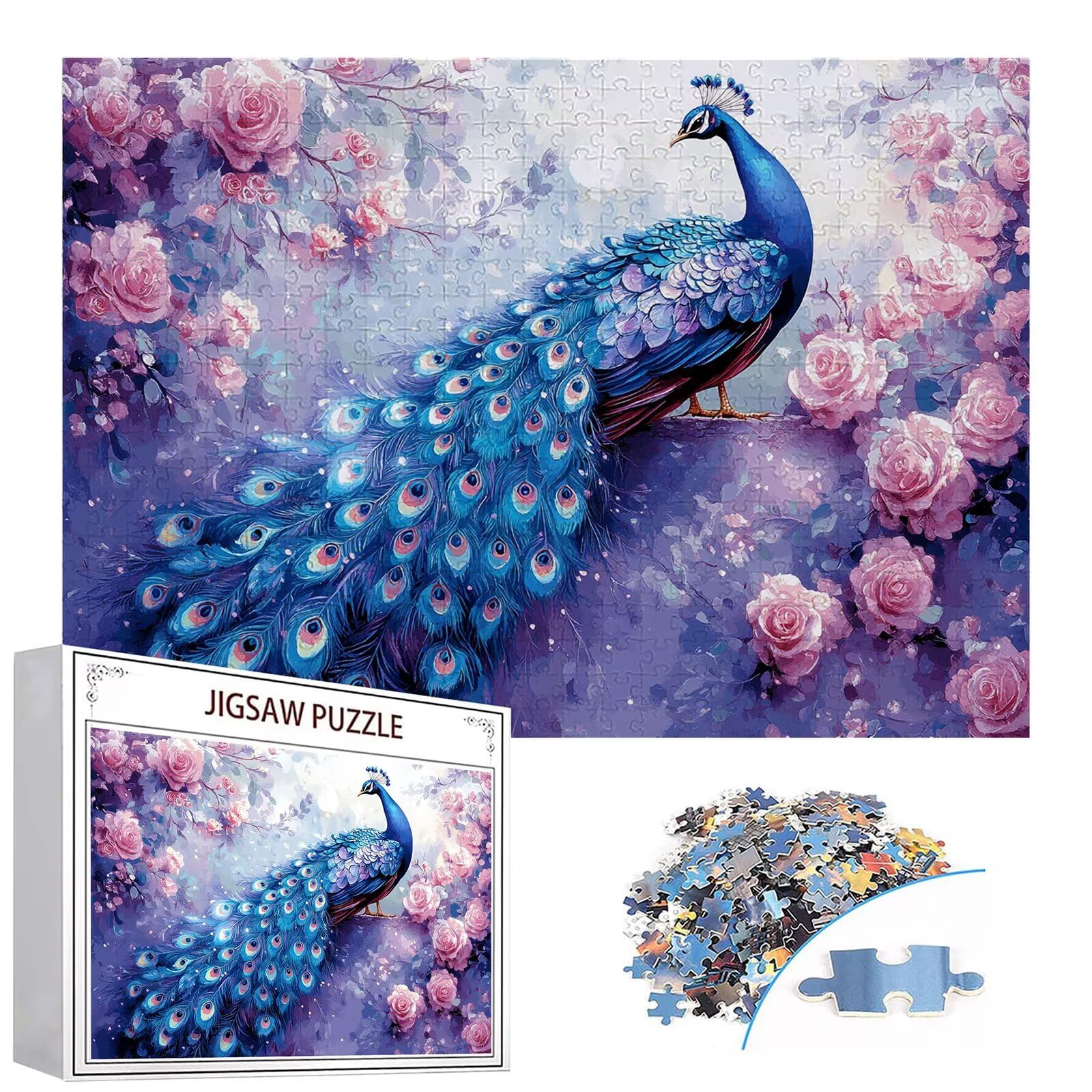 Puzzle 3000 elementów paw puzzle dla dorosłych kwiaty 122 x 81 cm unikalne rzemiosło klasyczne 3D drewniana układanka do rodzinnych gier aktywnych, układanka do samodzielnego wykonania nawet do