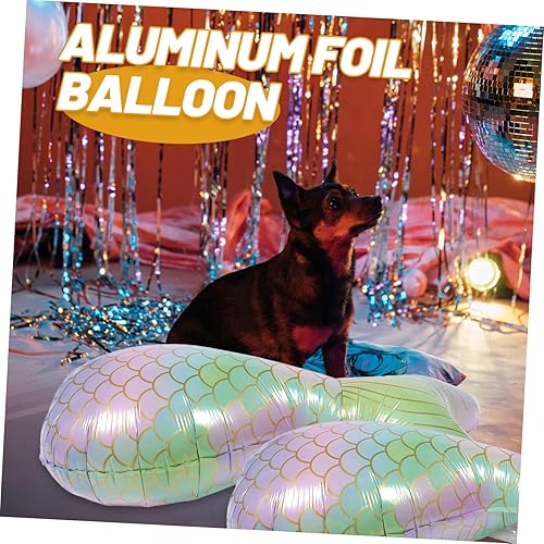 Miniatura 5 de Abaodam 8 Pcs Foil Balloons Baby Balloon Mermaid Party Balloon Film Party Balloon Ocean Decor Fishtail Balloon Lovely Balloon Fishtail Aluminium