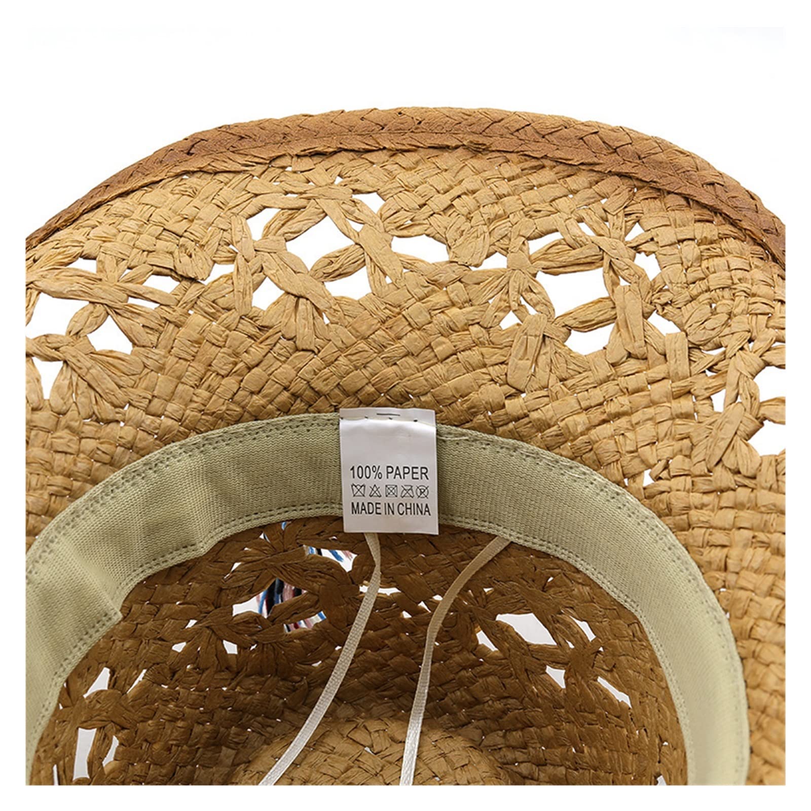 Schlichter handgemachter natürlicher Sonnenhut for Männer und Frauen, Sommerhüte, personalisierter Western-Mädchen-Cowboy-Strohhut, Strandhut